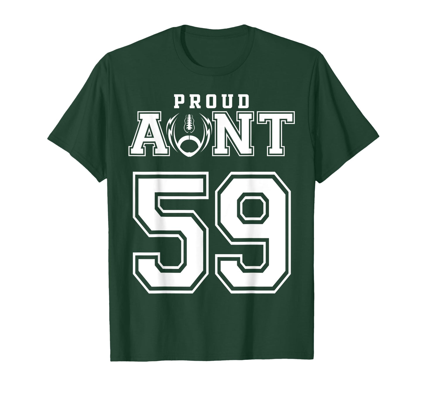Custom Proud Football Aunt Number 59 Personalized For Women T-Shirt