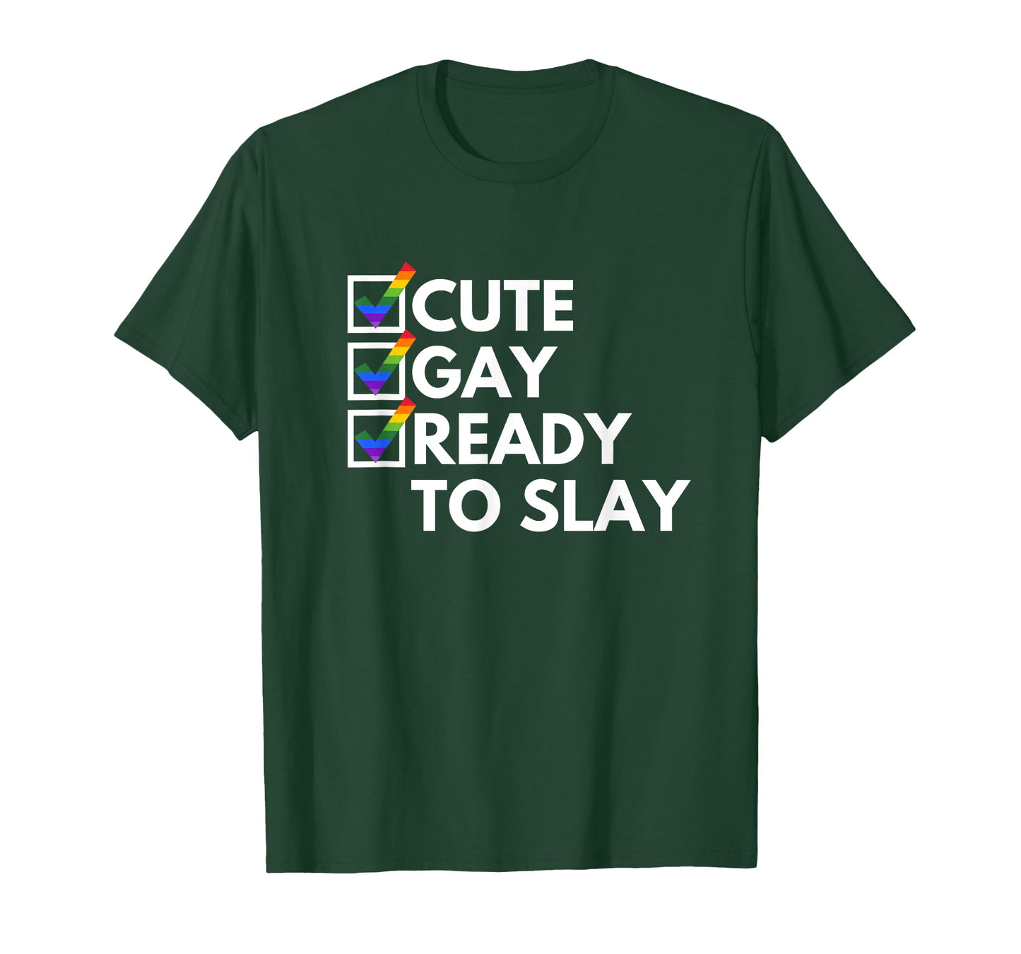 Cute Gay Ready To Slay Y2K Novelty Witty Gay Pride LGBTQ+ T-Shirt