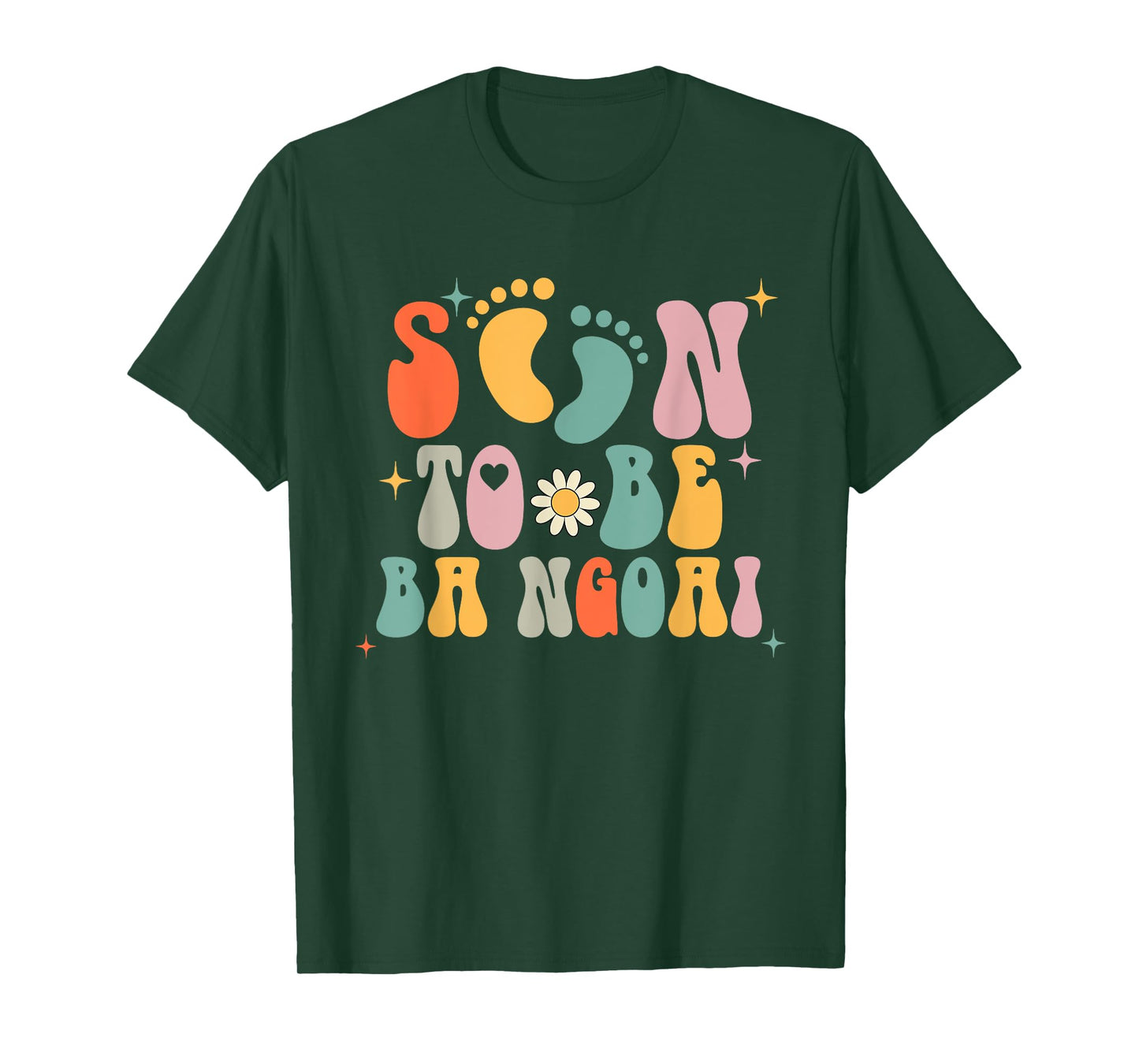 Groovy Retro First Time Grandma Soon To Be Ba Ngoai T-Shirt