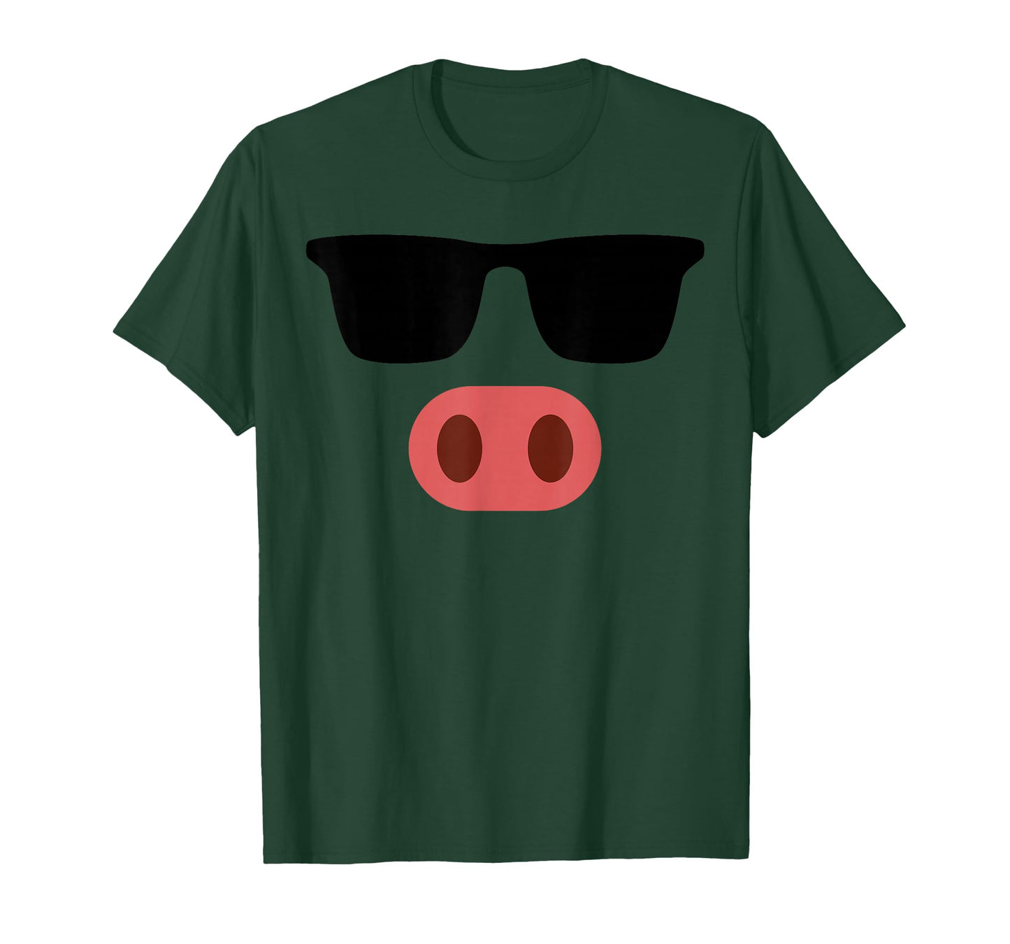 Funny Pink Pig Face Cool Sunglasses Cute Halloween Costume T-Shirt