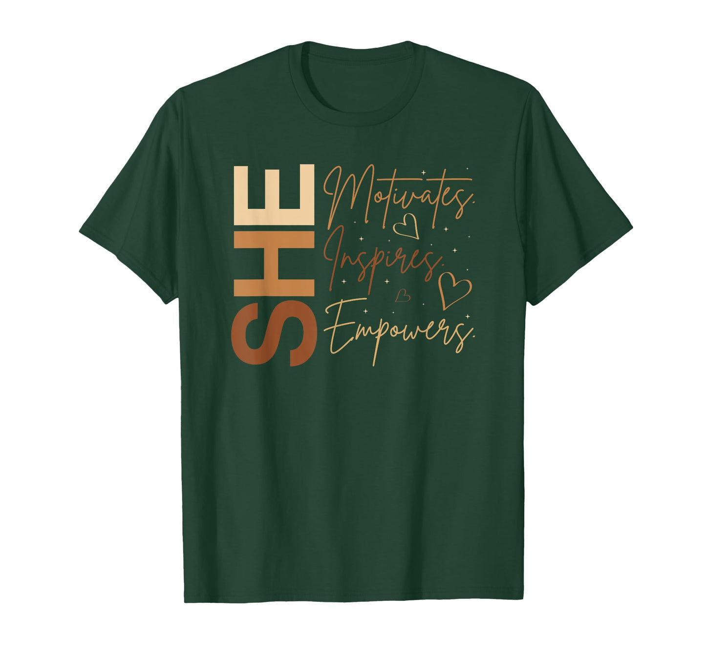 She Motivates Inspires Empowers Afro African Woman T-Shirt