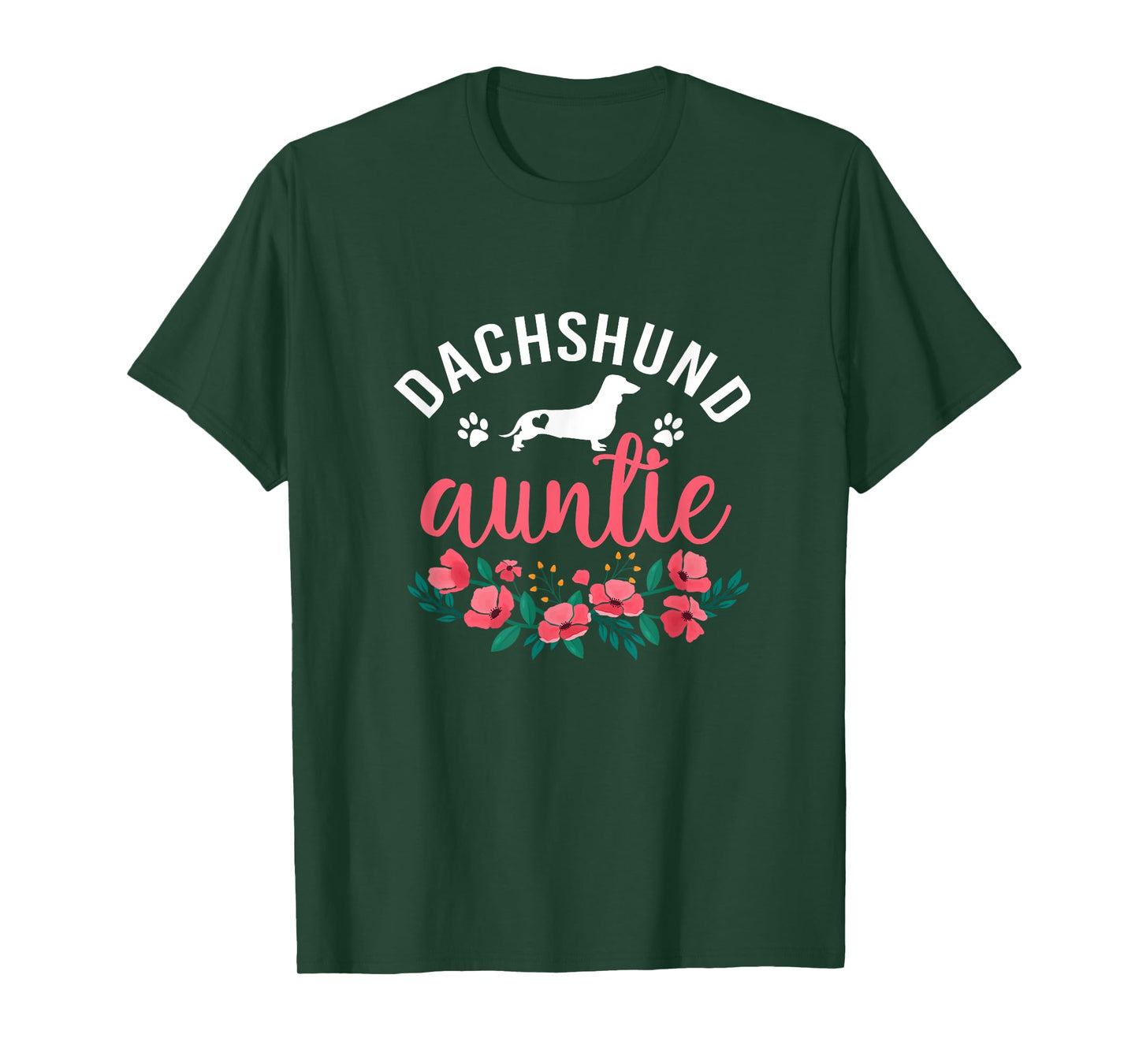 Dachshund Auntie Dog Gifts Women Aunt Dog Lover Christmas T-Shirt