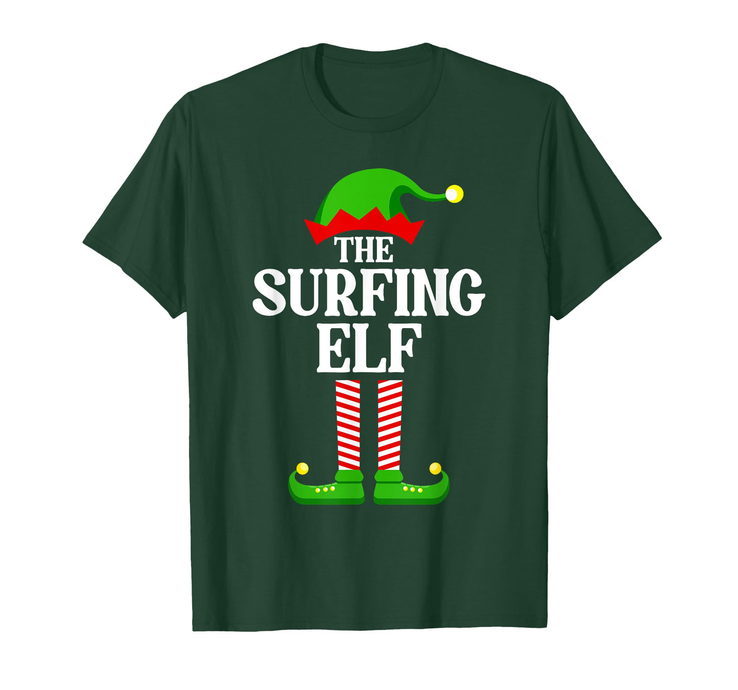 Surfing Elf Family Matching Group Funny Christmas T-Shirt