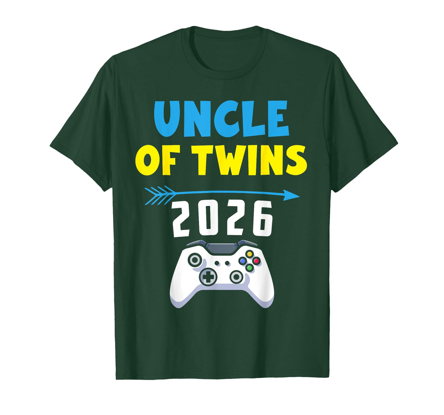 Uncle of Twins 2026 Funny Gamer Family Pregnancy Announce T-Shirt