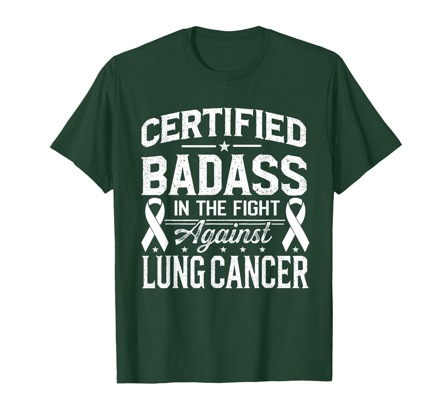 Lung Cancer Warrior White Ribbon Lung Cancer Awareness T-Shirt
