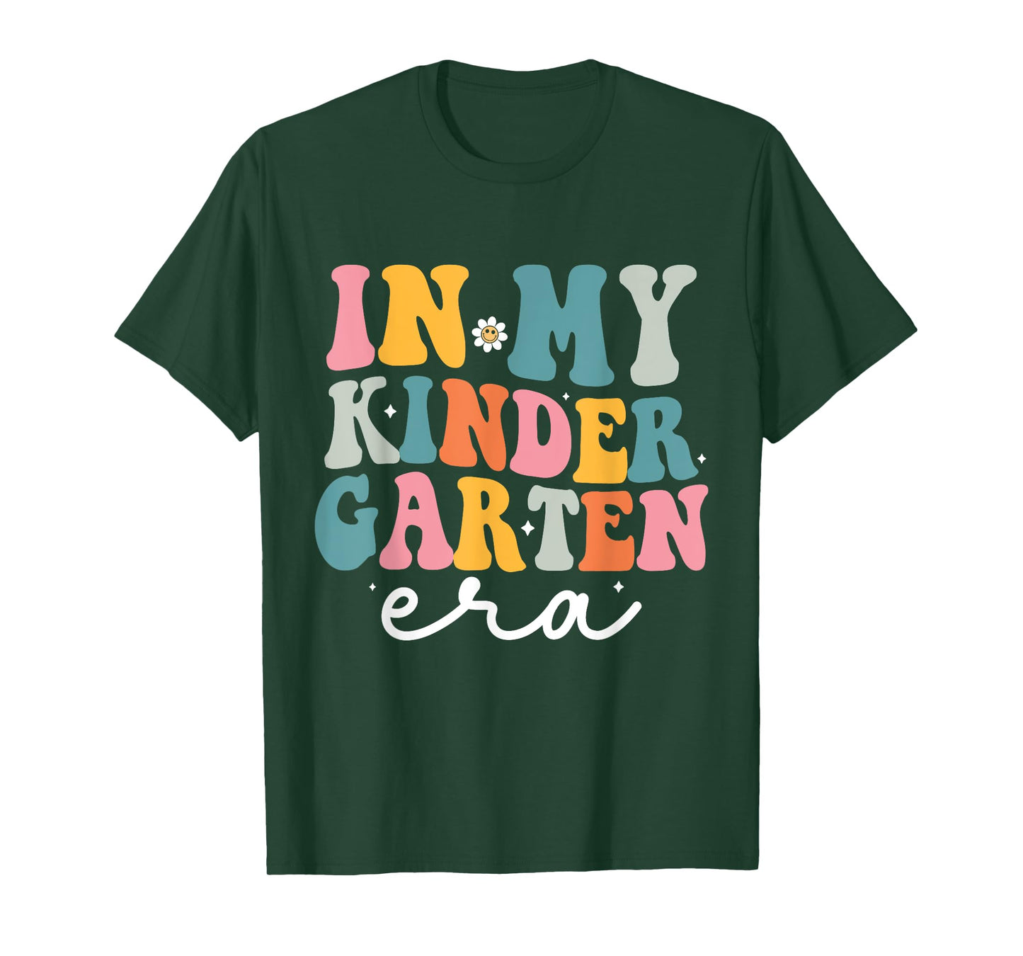 In My Kindergarten Era Groovy Kinder Back To School Teacher Men Women Kids T-Shirt