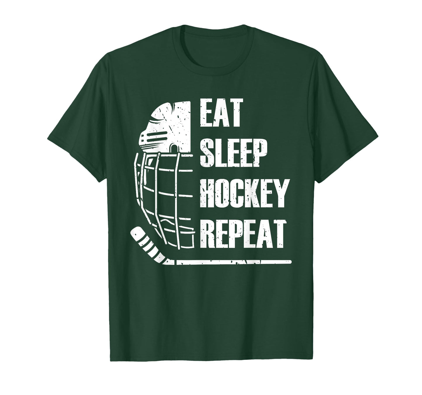 Eat Sleep Hockey Repeat Funny Mask Stick Ice Hokey Player T-Shirt