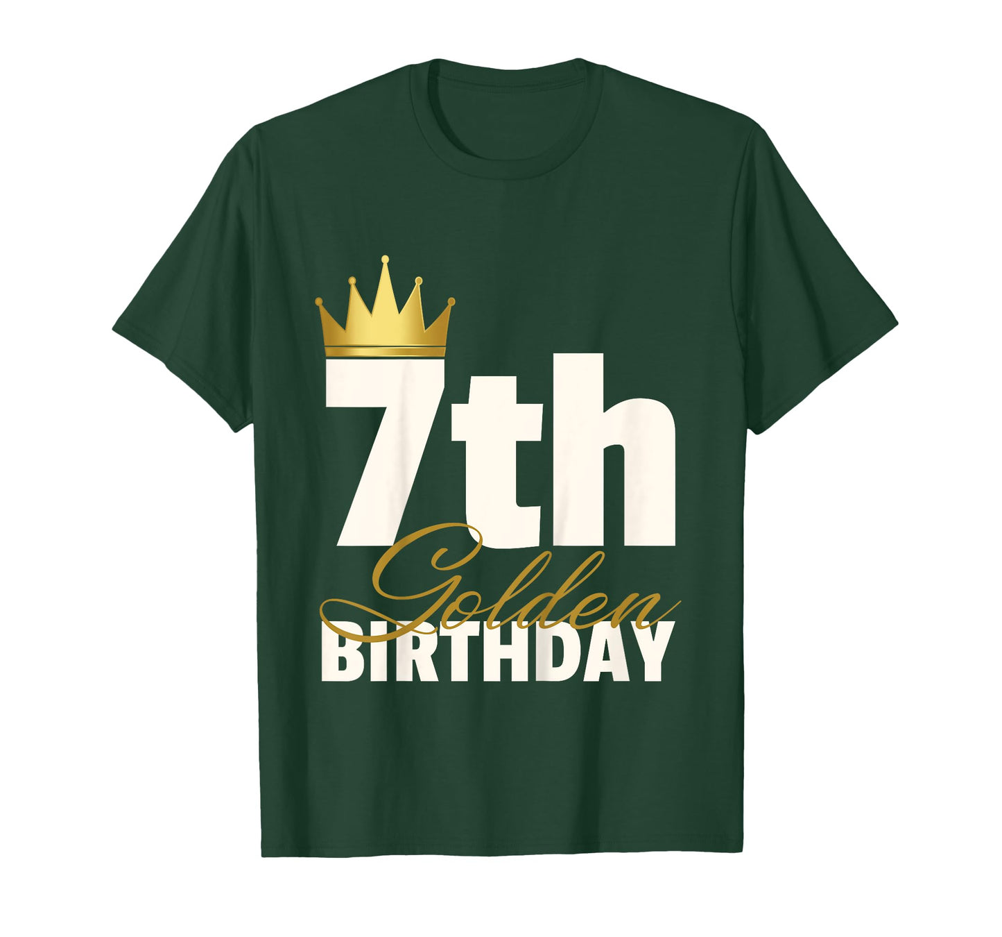 7th Golden Birthday Year Age Crown T-Shirt