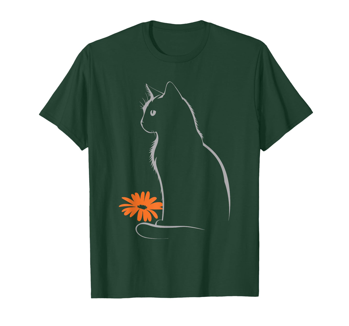 Cat Artwork - Cute Cat Flower Art Cat Motif For Animal Cat T-Shirt