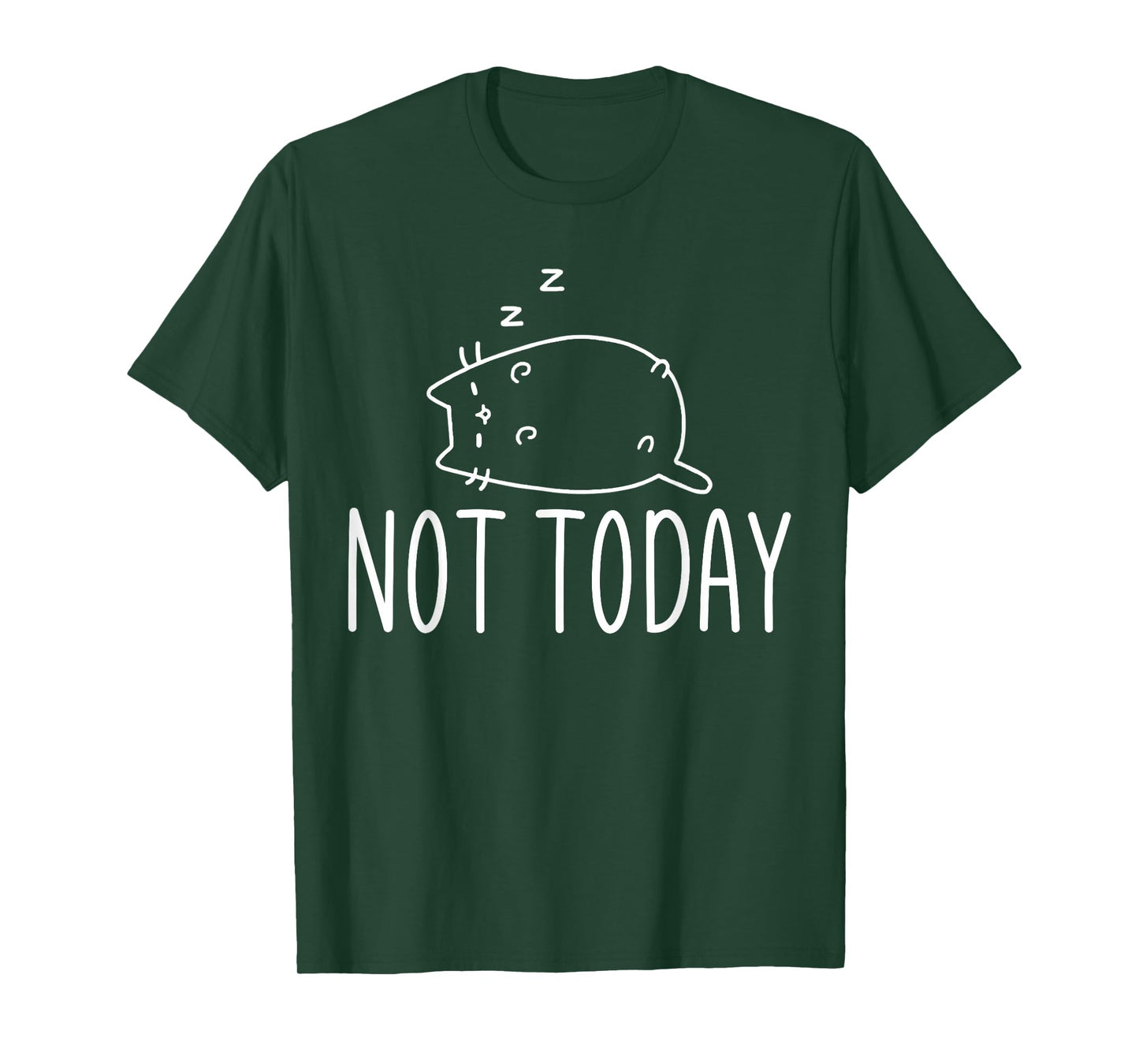 Not today Crazy Cat T-Shirts Graphic Cute Funny T-Shirt