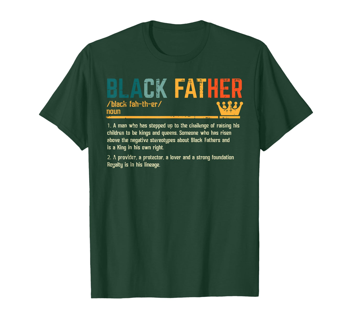 Fathers Day Black Father Definition African American Dad T-Shirt