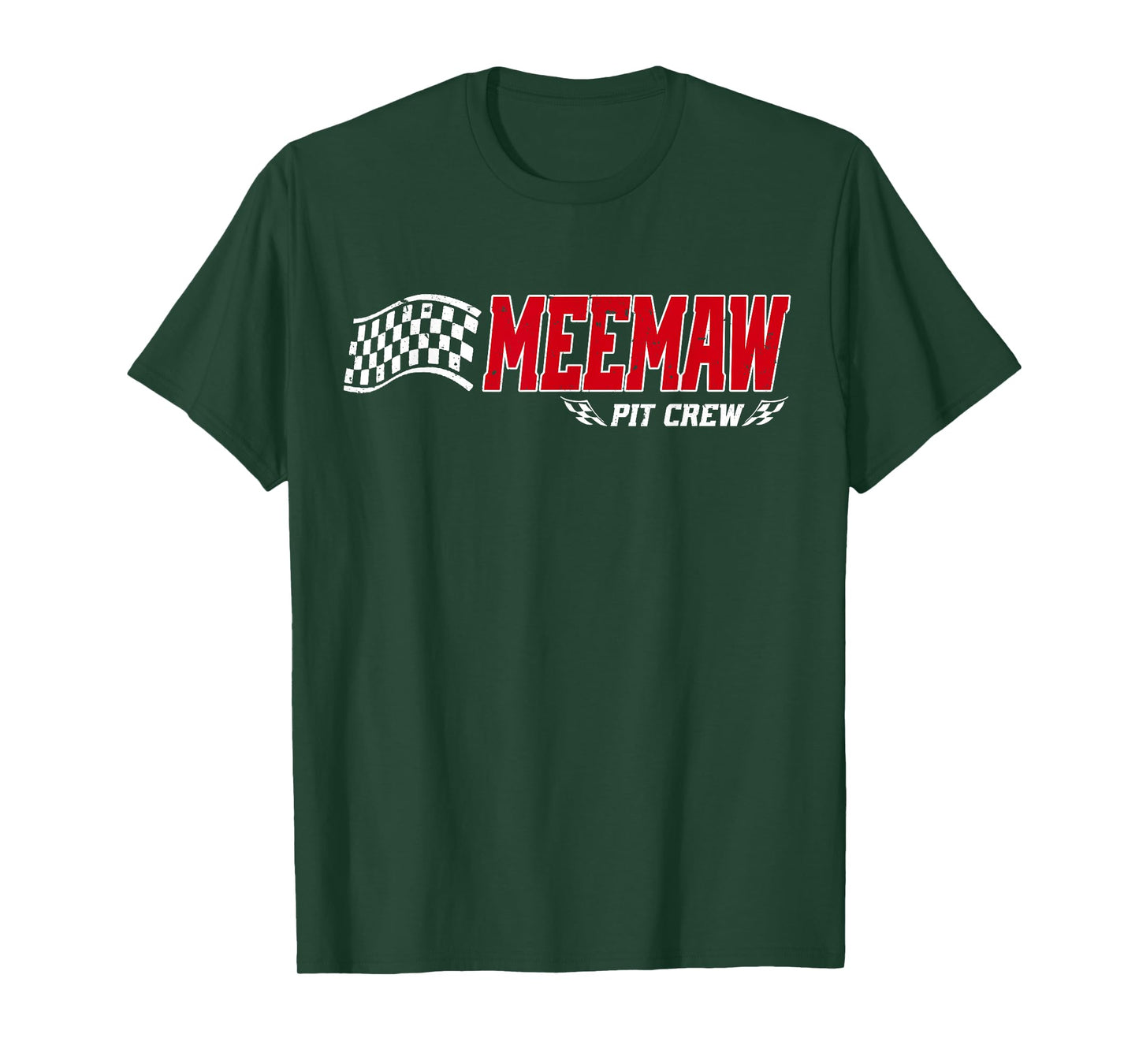 Meemaw Pit Crew Race Car Birthday Family Matching T-Shirt
