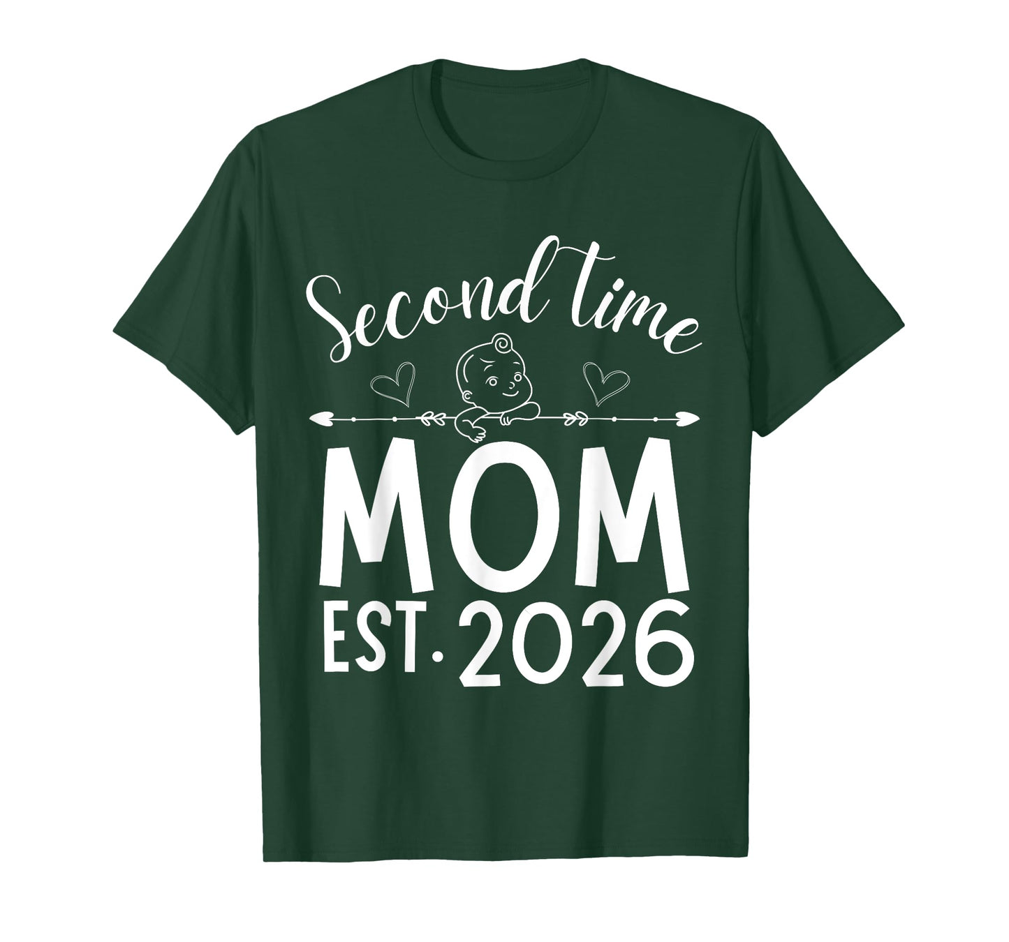 Second Time Mom Est. 2026 Pregnancy Announcement Baby Mommy T-Shirt