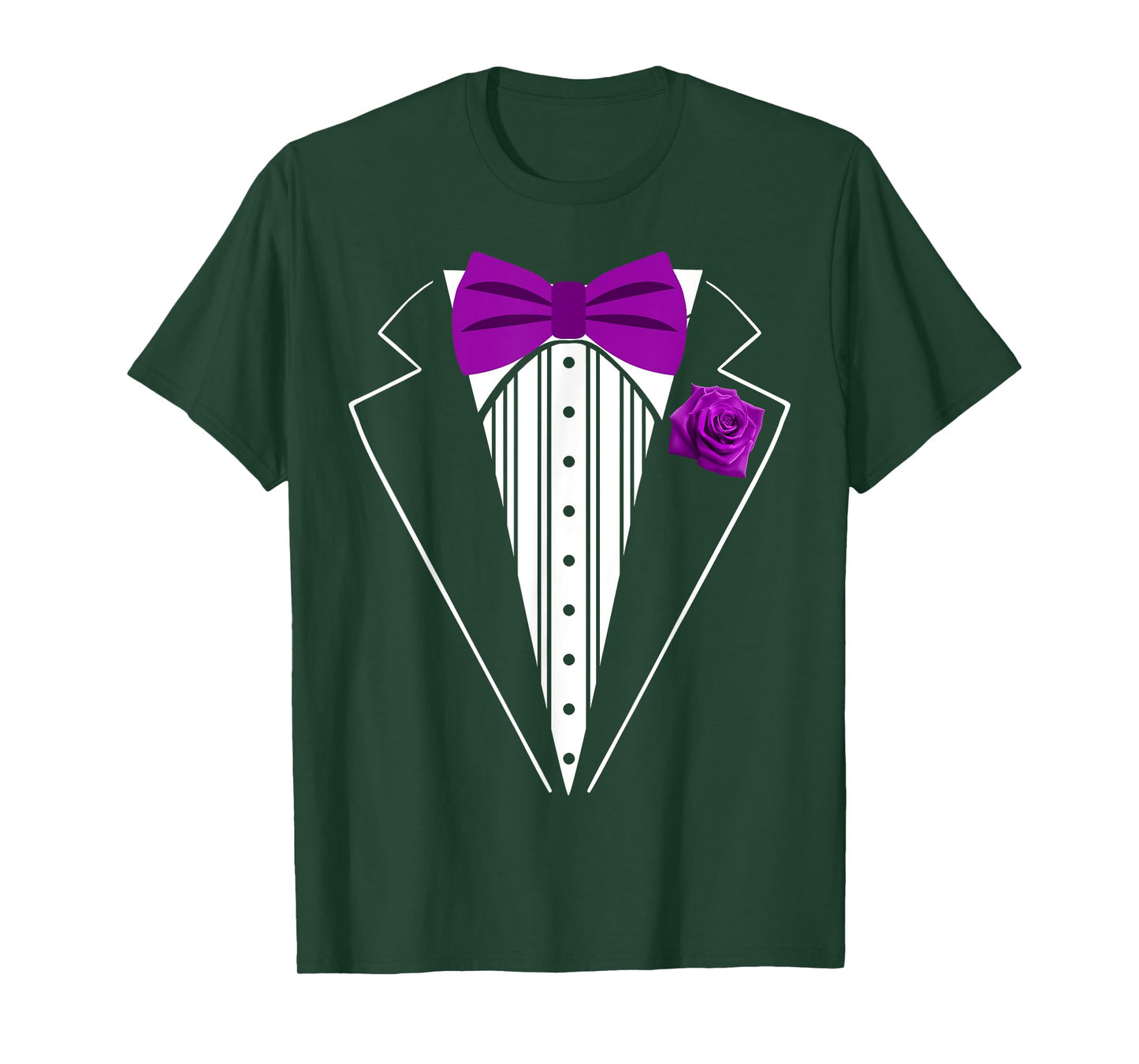 Kids Adult Purple Bowtie Tuxedo, Toddler Costume Youth Tux T-Shirt