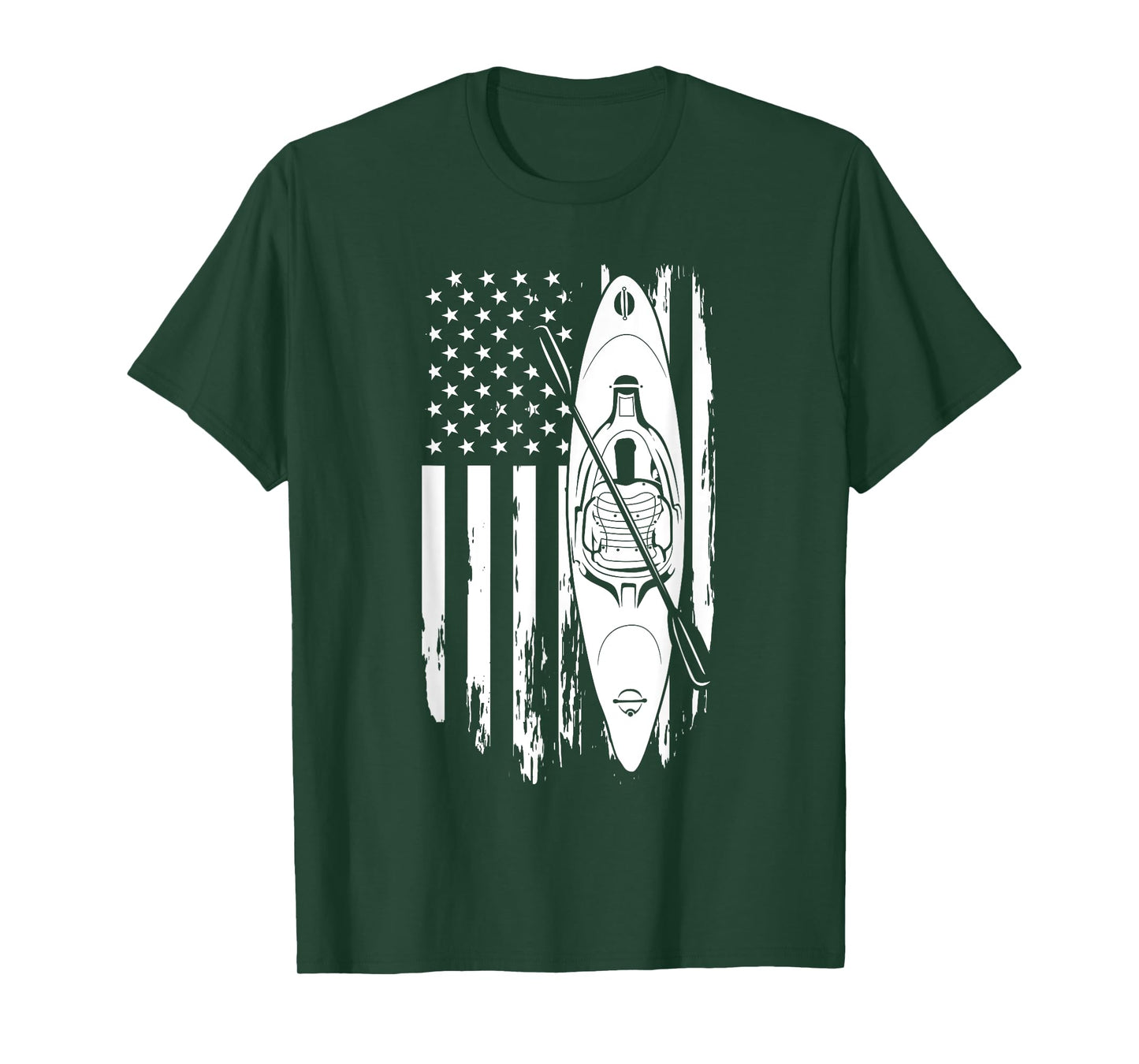 Kayak Paddle USA Flag American Kayaking 4th Of July Lovers T-Shirt