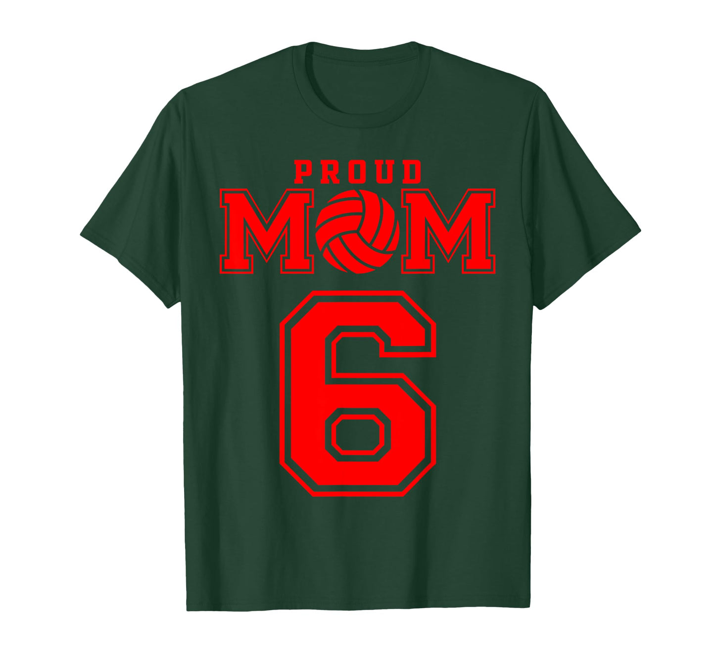 Proud Volleyball Mom Number 6 R T-Shirt
