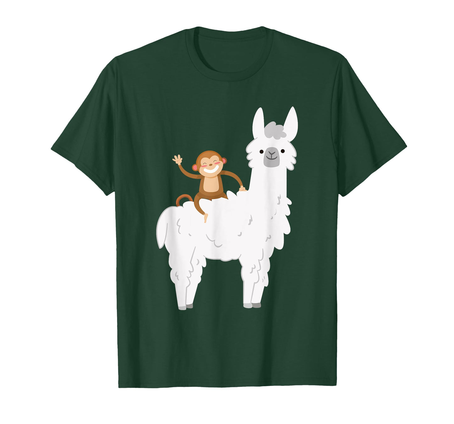 Ridiculous Monkey Riding Llama Alpaca Animal Lover Gift T-Shirt