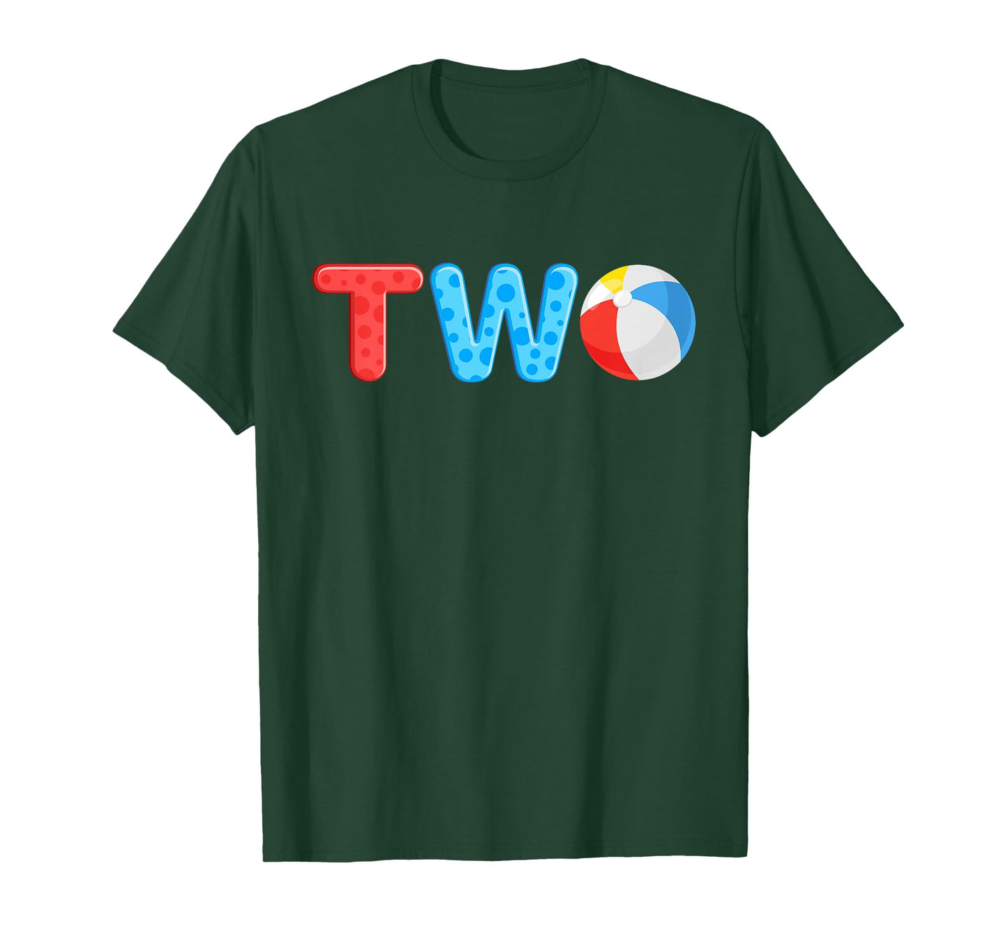 2nd Birthday Two Year Old Beach Ball Theme Summer Pool Party Kids T-Shirt
