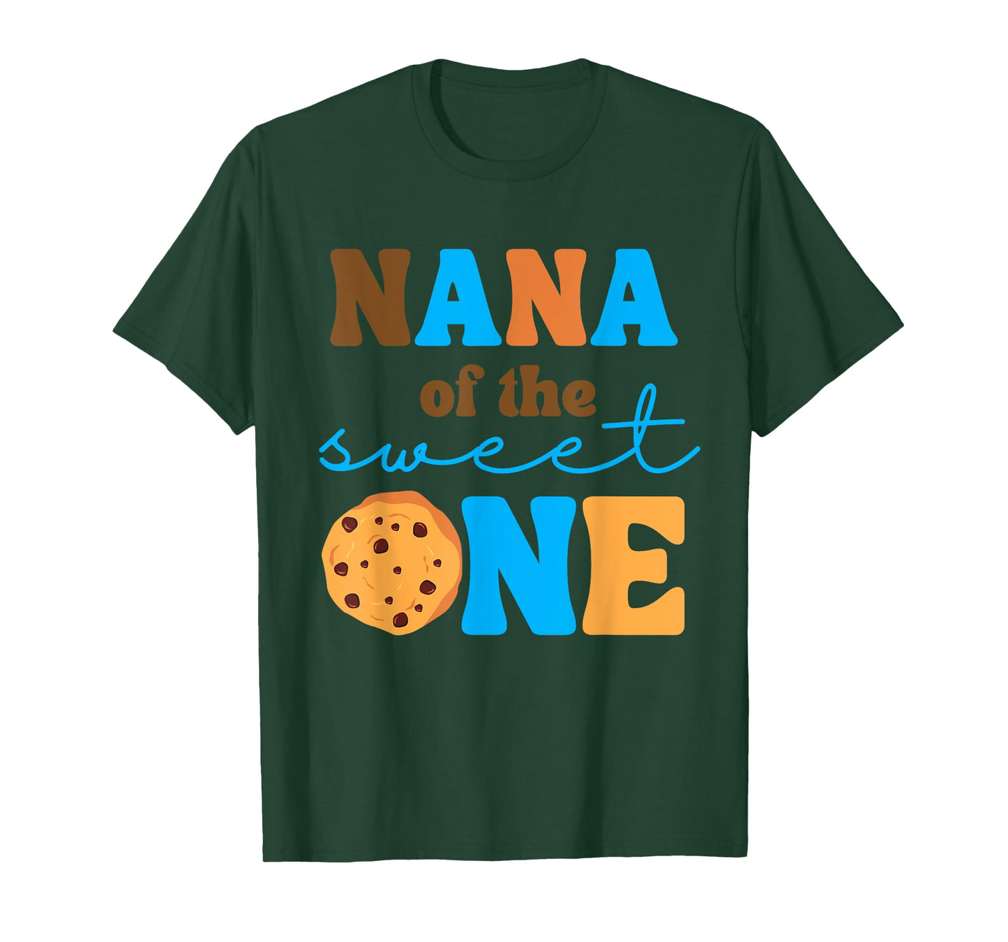 Nana of the Sweet One Cookies Milk 1st Birthday Party Family T-Shirt