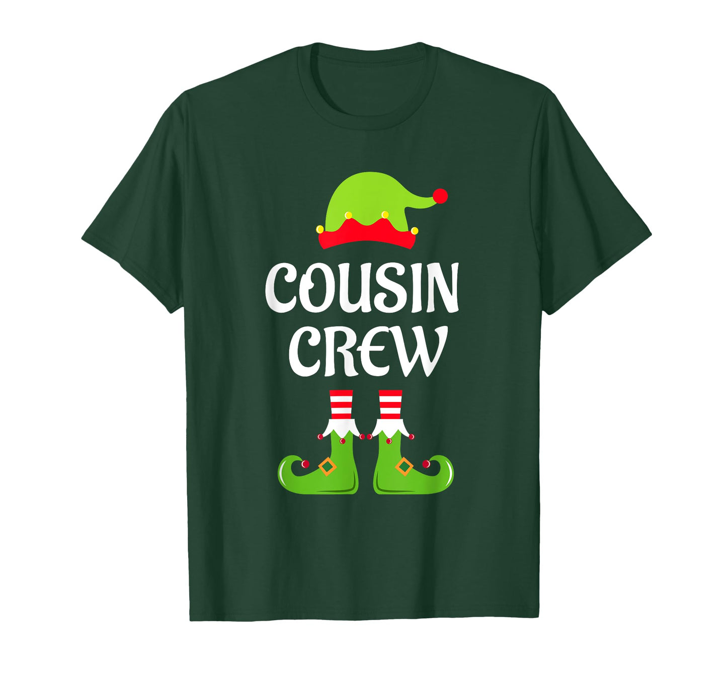 Cousin Crew Elf Christmas Funny Xmas Family Matching Pajamas T-Shirt