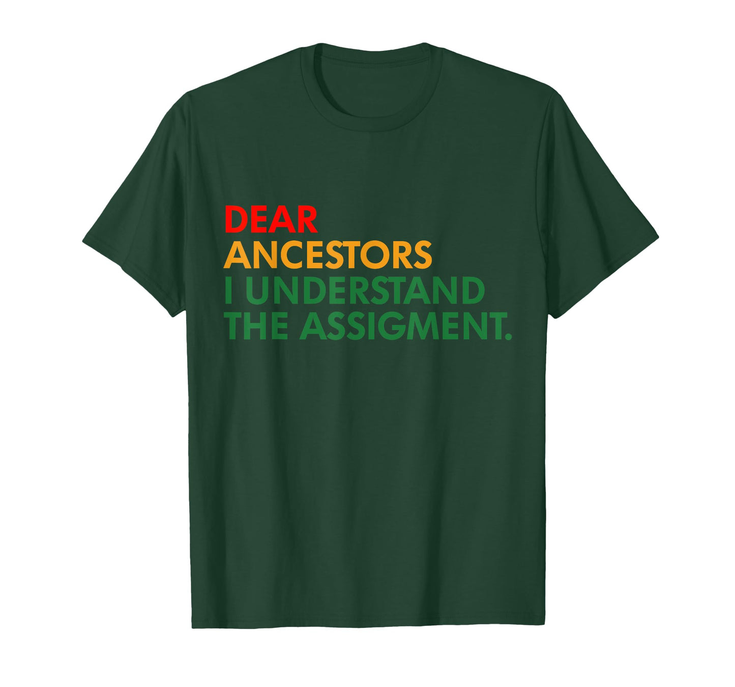 Dear Ancestors I Understand The Assigment Proud Black Woman T-Shirt