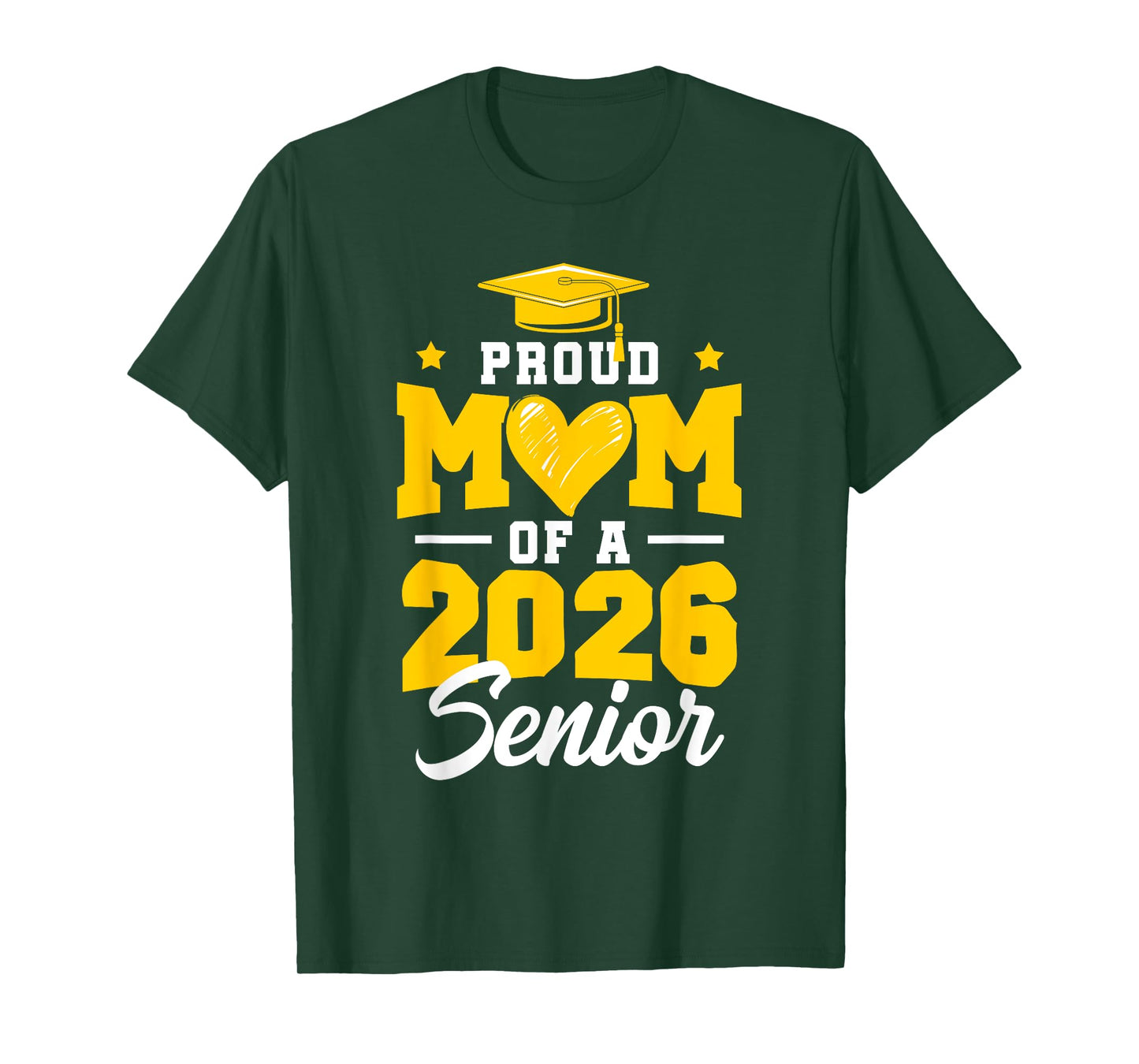 Proud Mom Of A Senior Class Of 2026 Senior Mom 2026 Yellow T-Shirt