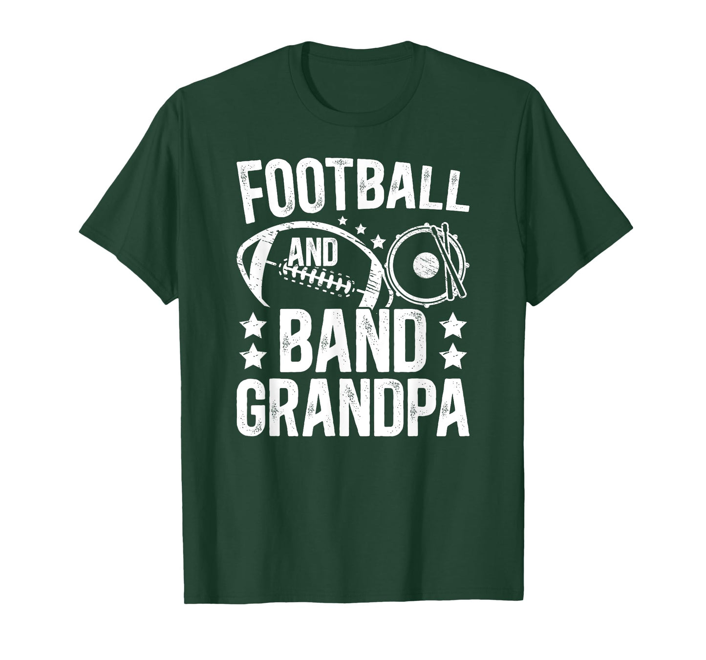 Football And Band Grandpa Marching Band & Football Grandpa T-Shirt
