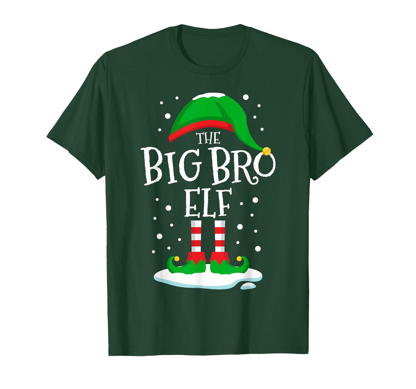 The Big Bro Elf Christmas Family Matching Xmas Brother Funny T-Shirt