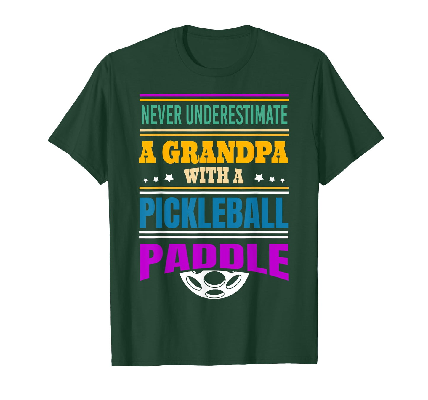 Never underestimate a Grandpa with a Pickleball Paddle T-Shirt