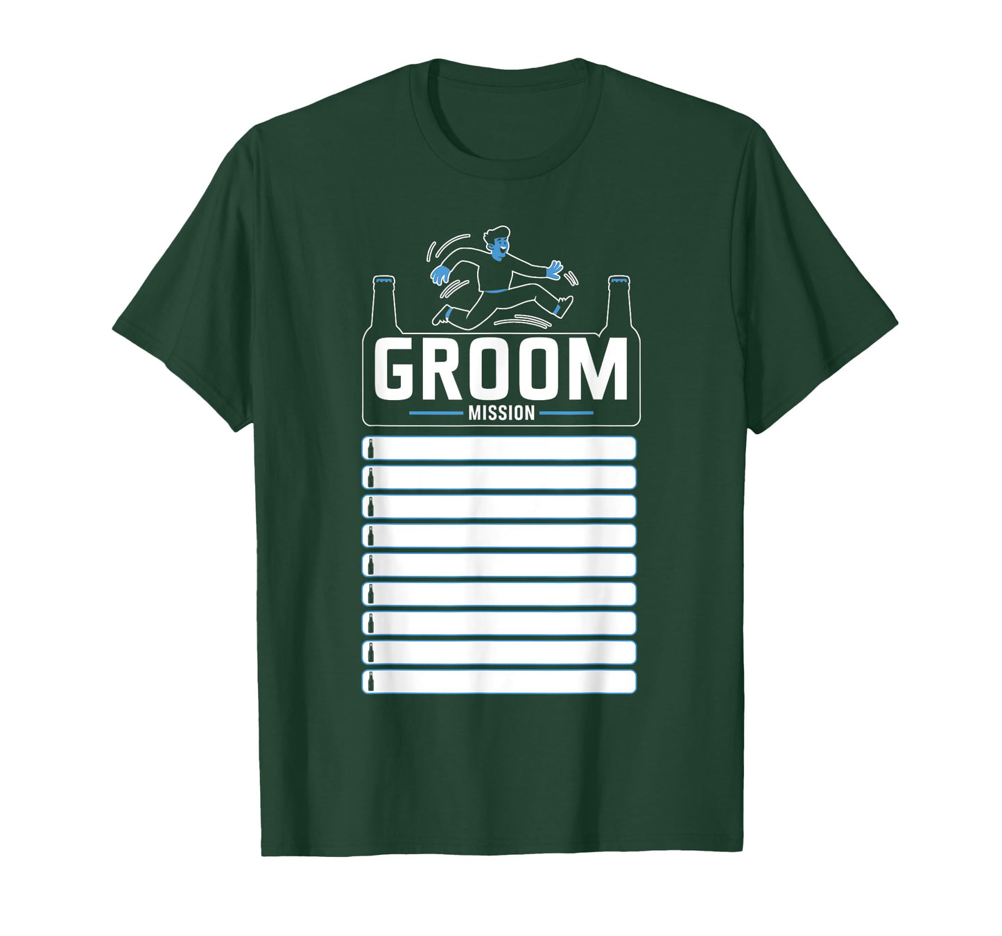 Bachelor Party with Checklist Groom Mission Humorous T-Shirt