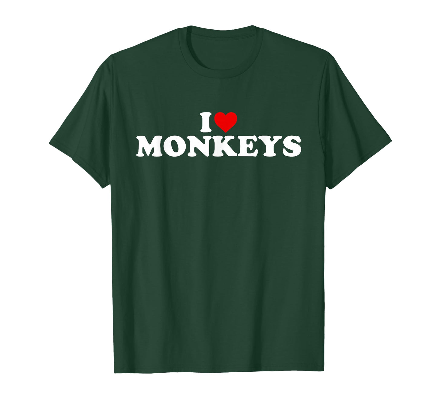 I Love Monkeys - Heart T-Shirt