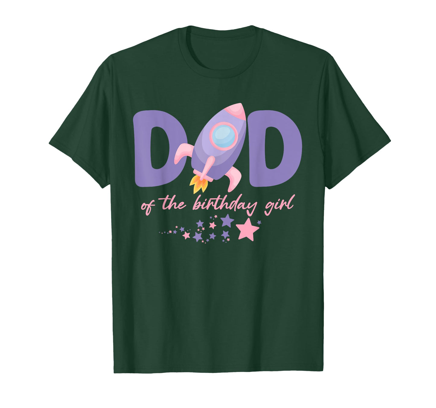 Two The Moon Dad Of the Birthday Girl Astronaut Family Party T-Shirt