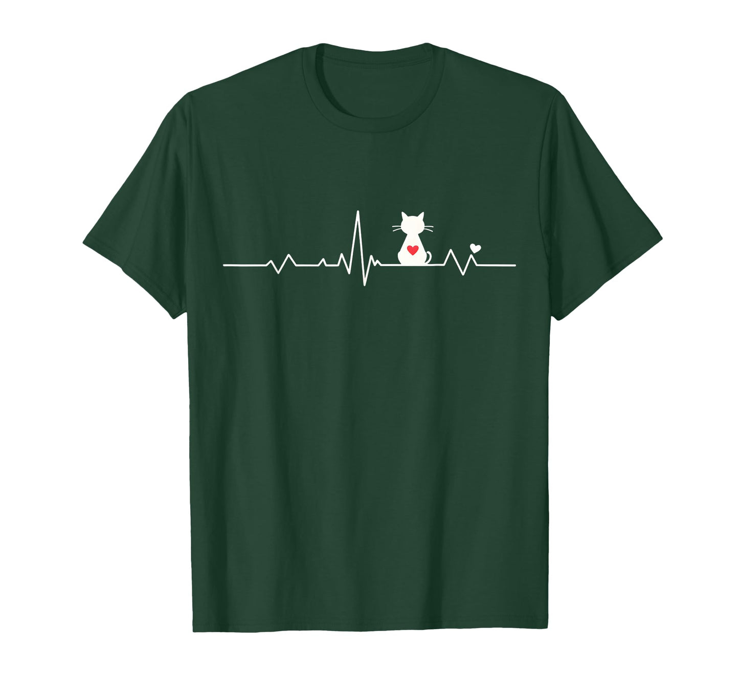Heartbeat Cat Love Heartbeat EKG Design T-Shirt