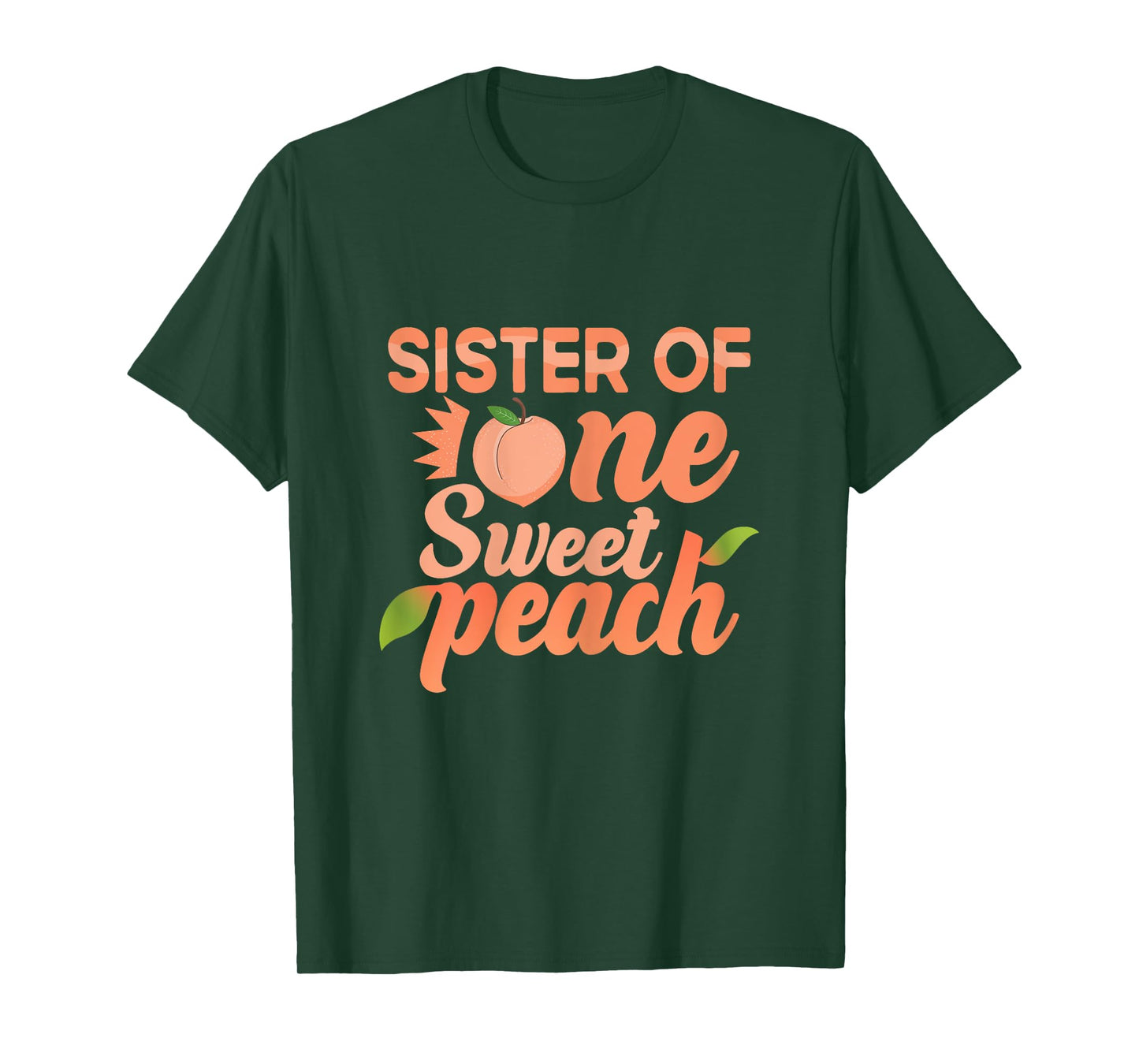 Sister First Birthday One Sweet Peach Bday Family Matching T-Shirt