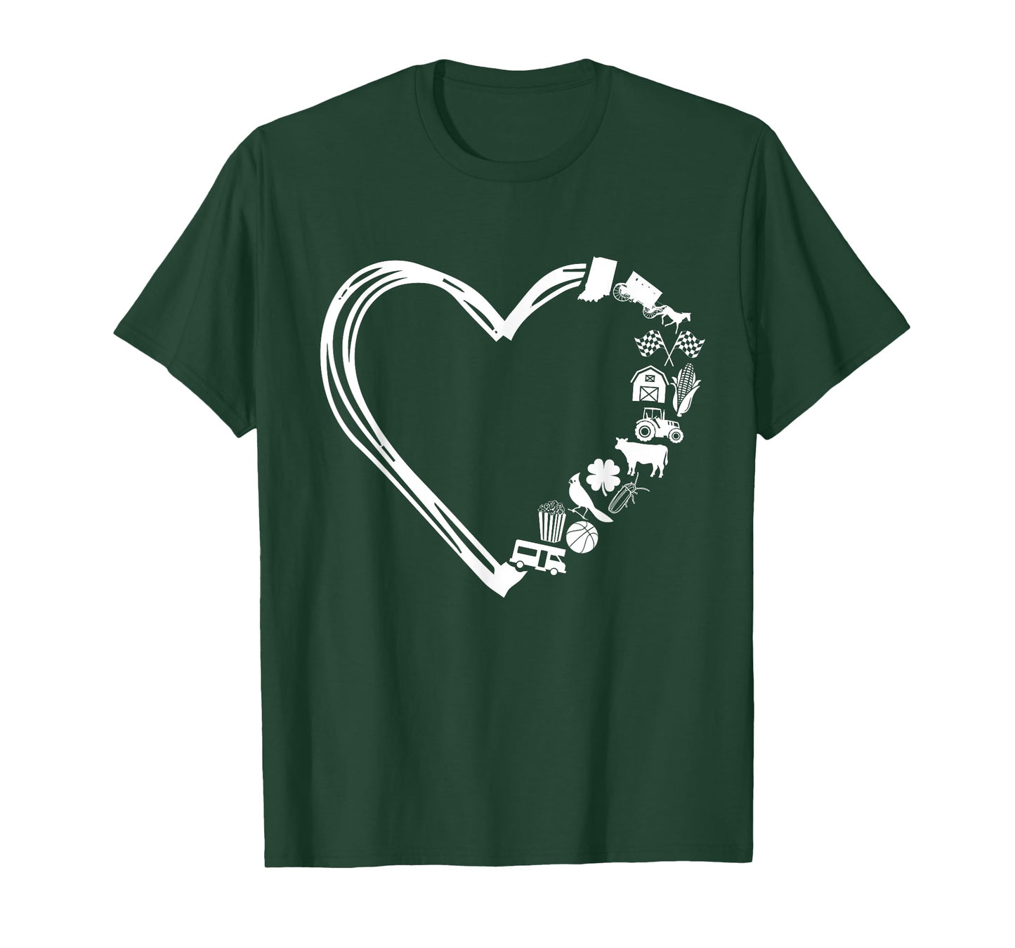 I Love the State of Indiana Heart T-Shirt