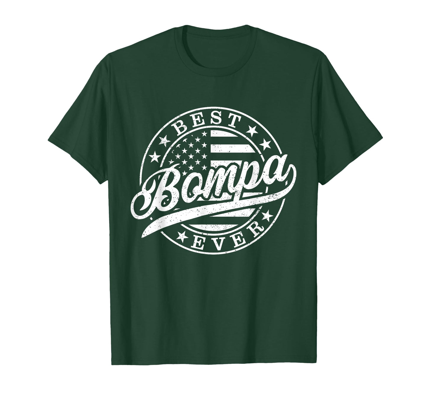 Best Bompa Ever American US Flag Funny Grandpa Father's Day T-Shirt