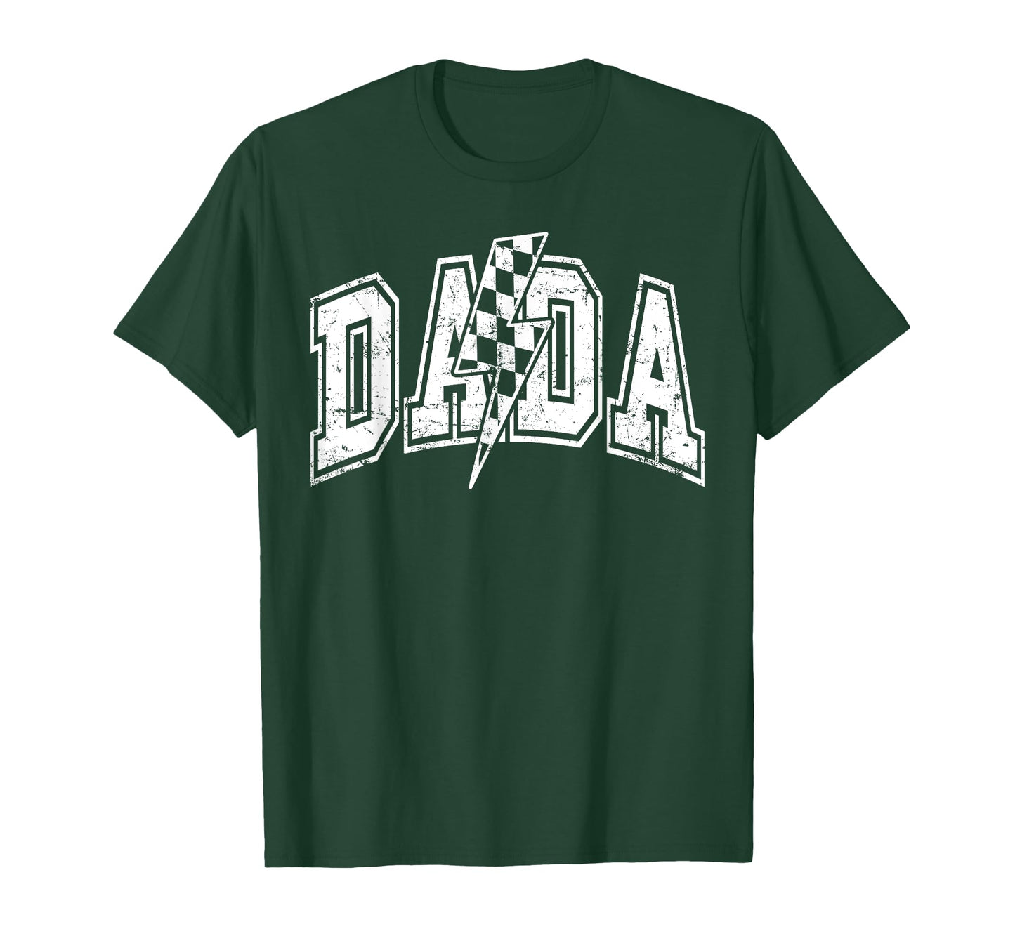Dada Lightning Bolt Checkered Father's Day Dad Grandpa Men T-Shirt