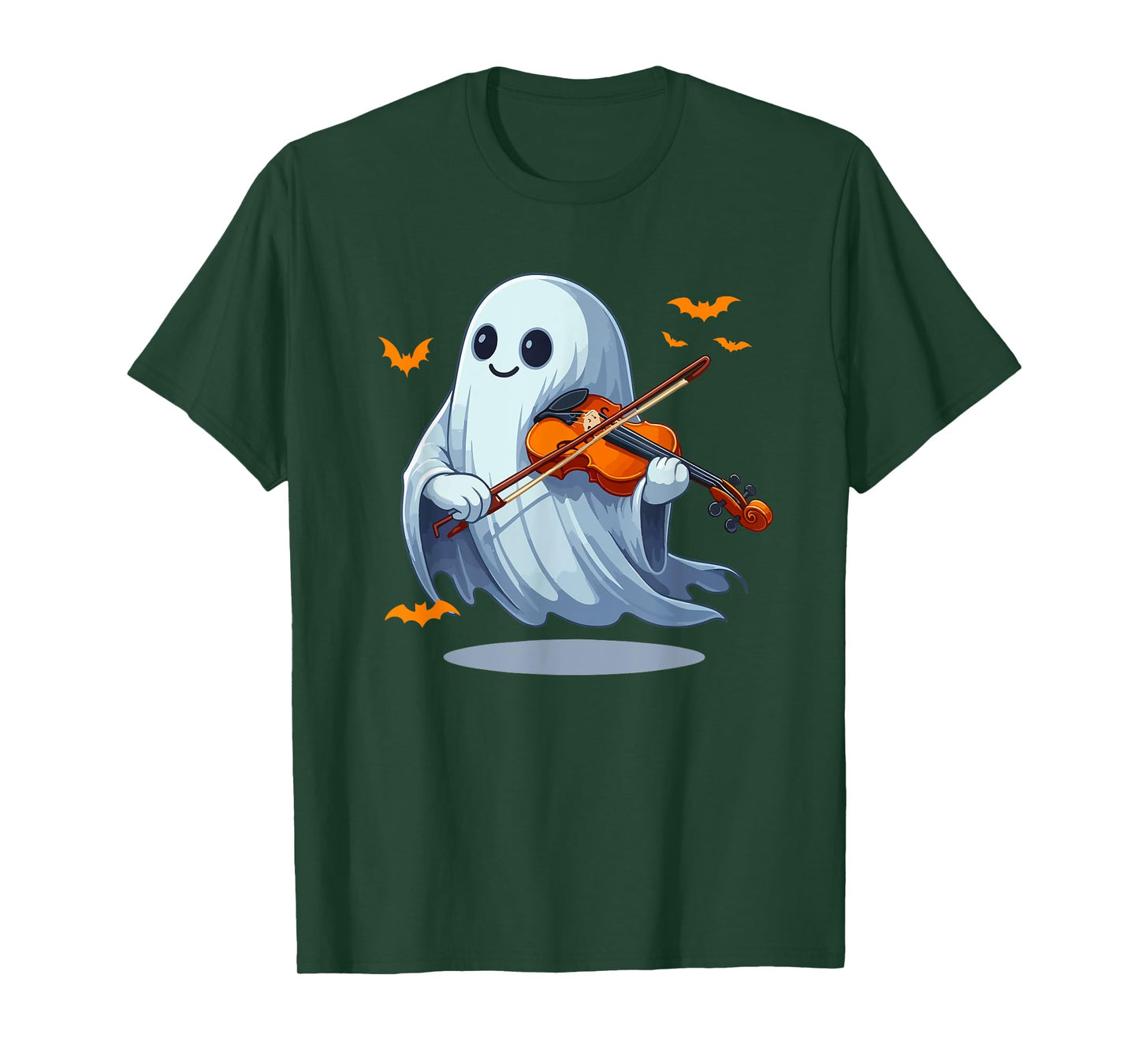 Boo Ghost Playing Violin Halloween Musical Instrument T-Shirt