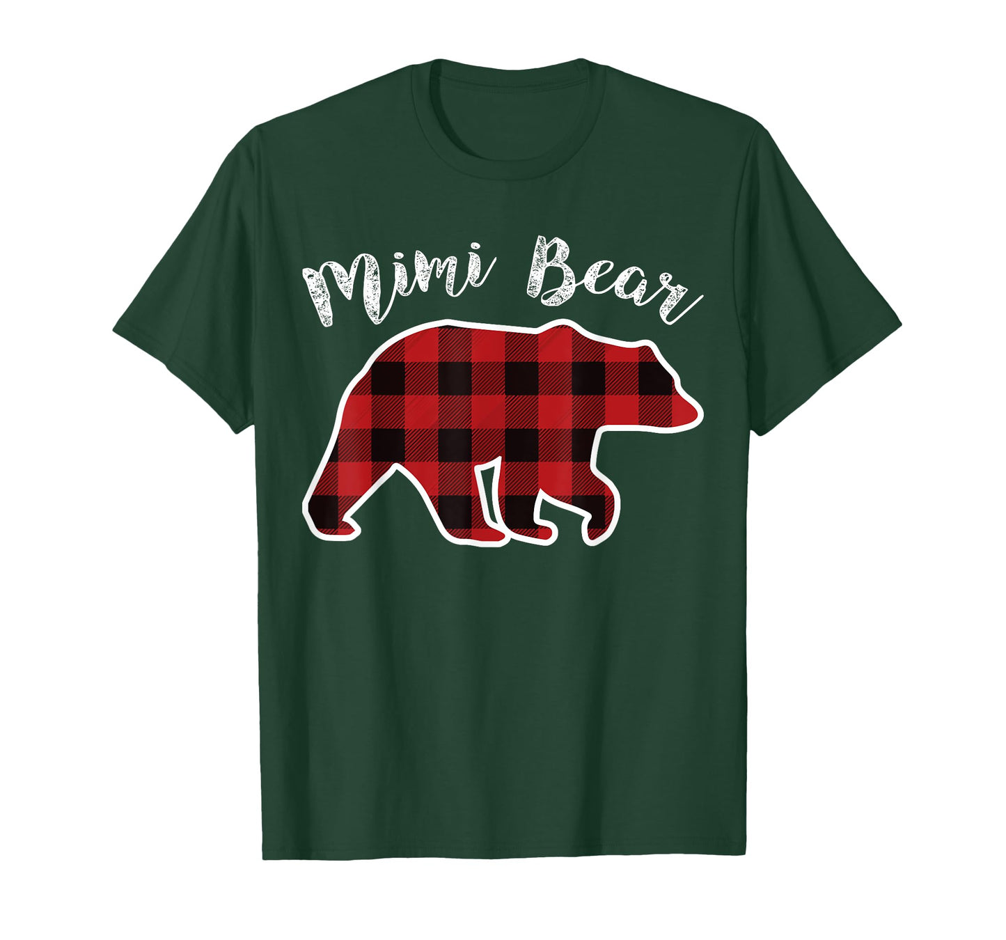 MIMI BEAR | Women Red Plaid Christmas Pajama Gift T-Shirt