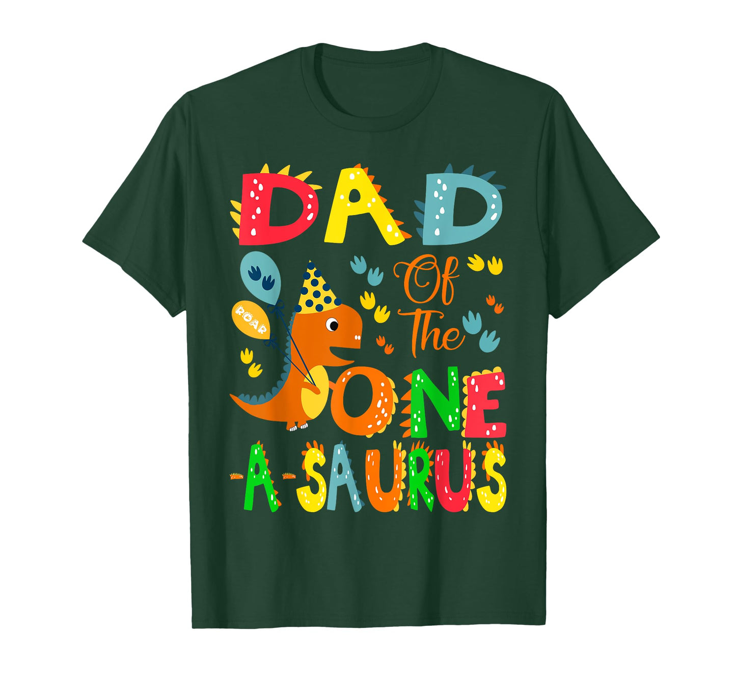 Dad of The One-A-Saurus 1St Birthday Boy Dinosaur T-Shirt