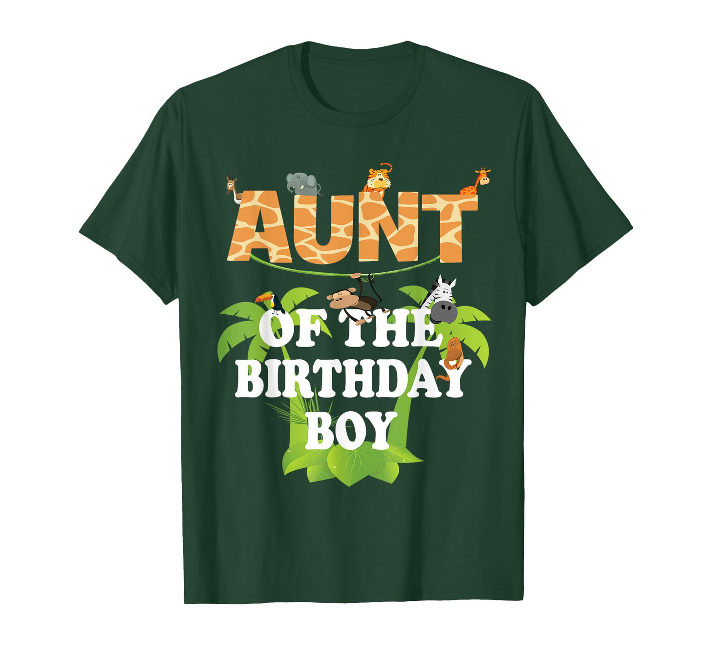 Aunt Of The Birthday Boy Zoo Theme Animal Party T-Shirt