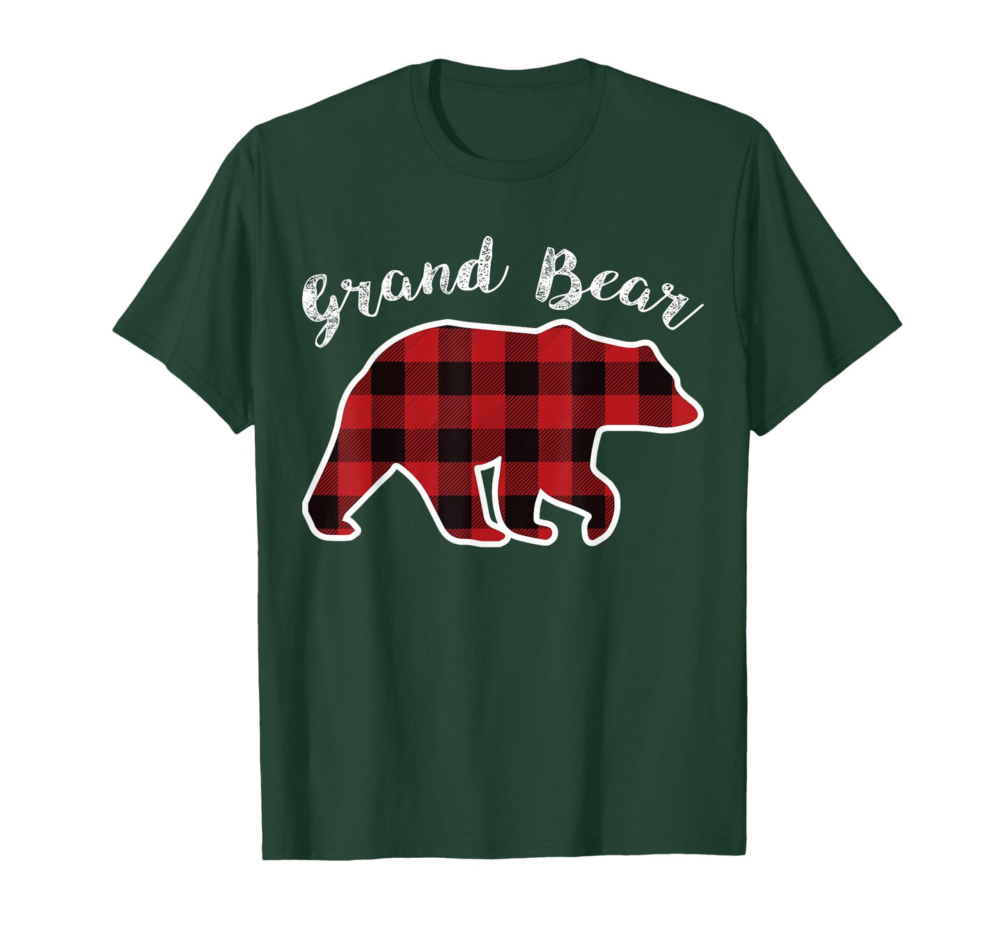 GRAND BEAR | Men Women Red Plaid Christmas PJ Family Pa Gift T-Shirt