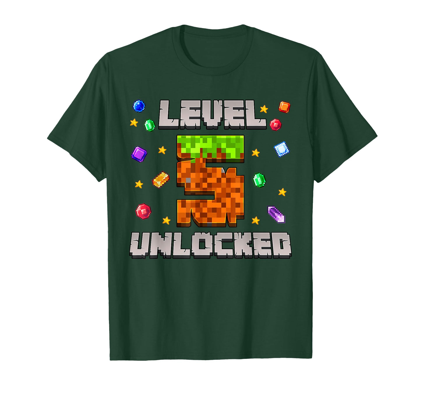 Birthday Boy Level 5 Unlocked 5th Birthday Video Game Pixel T-Shirt