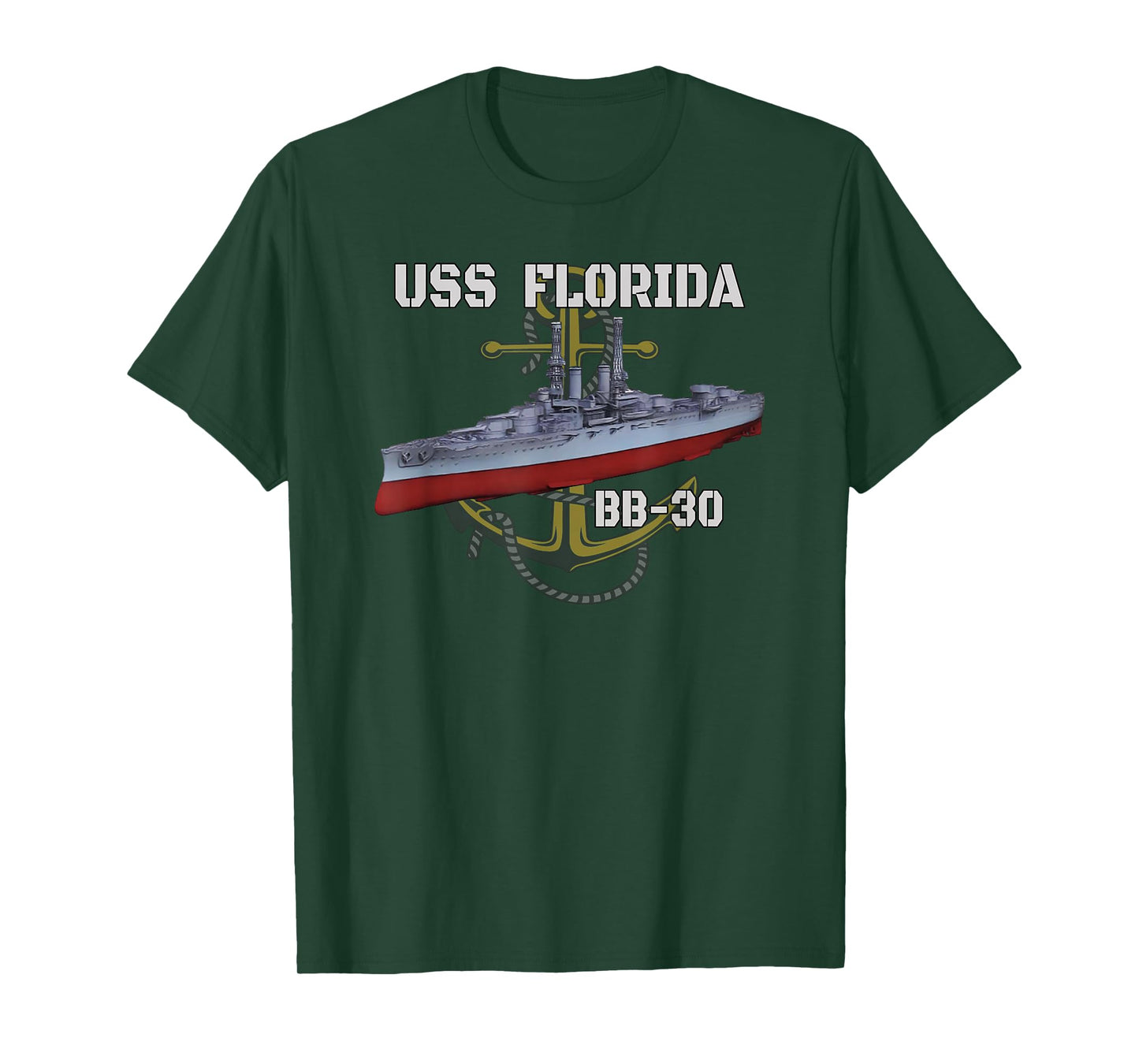 USS Florida BB-30 Battleship American WW1 Warship Veterans T-Shirt
