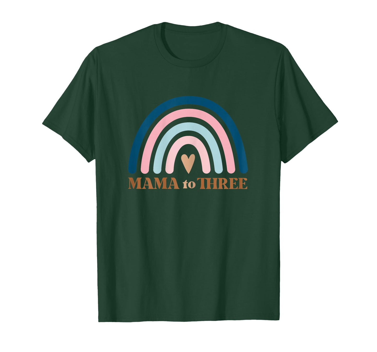 Womens Mom of Three, Third Baby Announcement, Mothers Day Gift T-Shirt