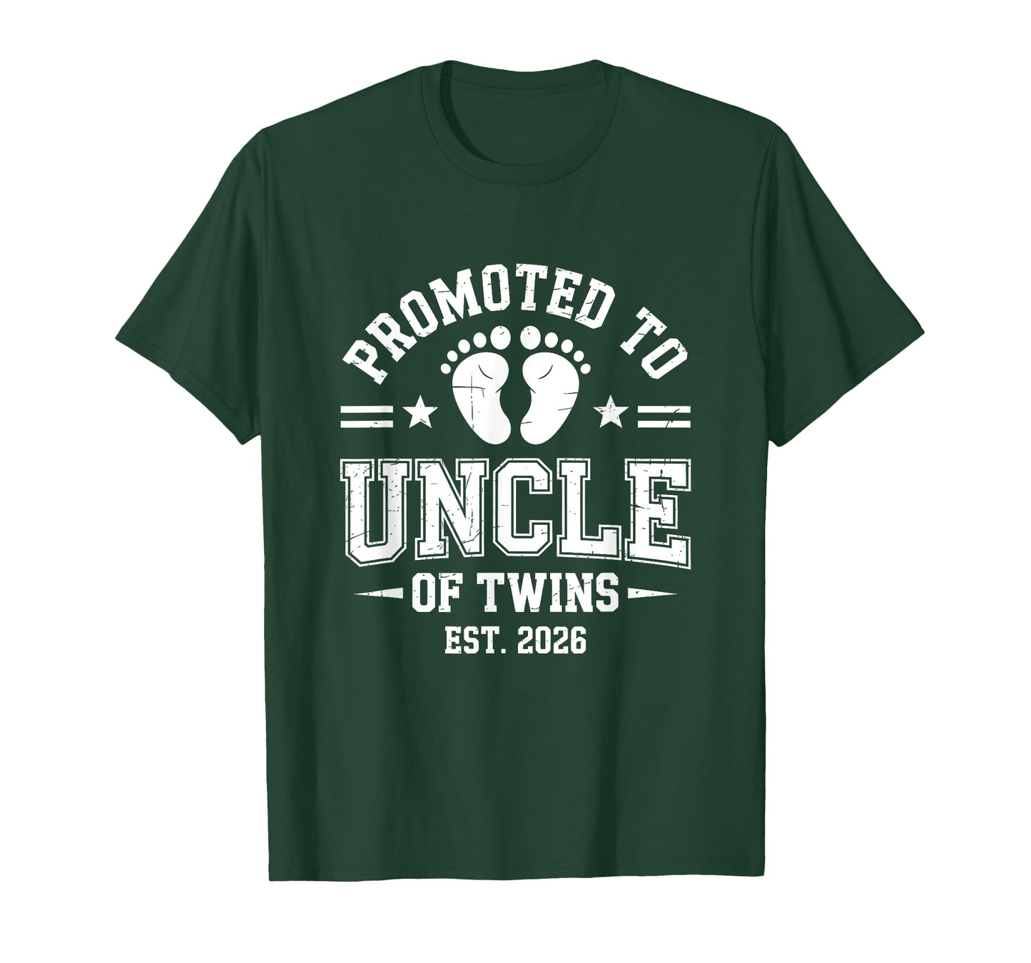 Promoted To Uncle Of Twins Est. 2026 Baby Announcement T-Shirt