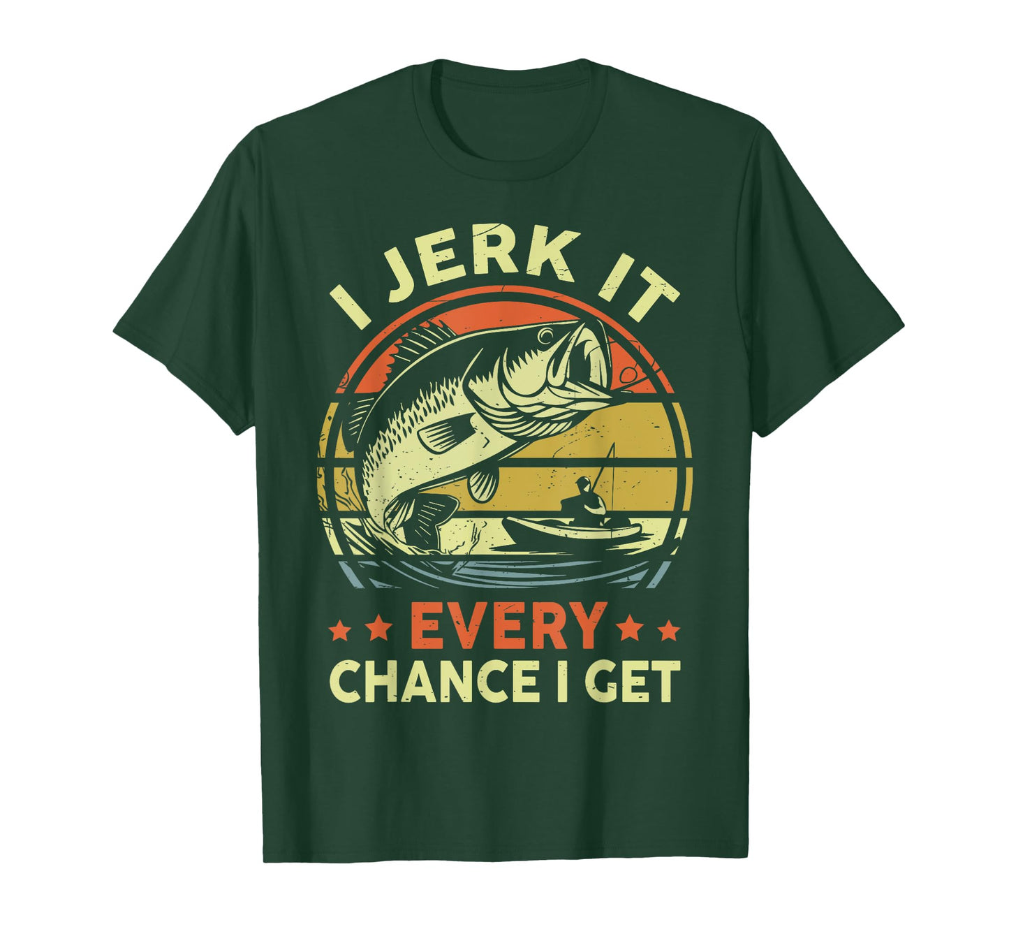 Kayak Fishing I Jerk It Every Chance I Get Funny Step Dad T-Shirt