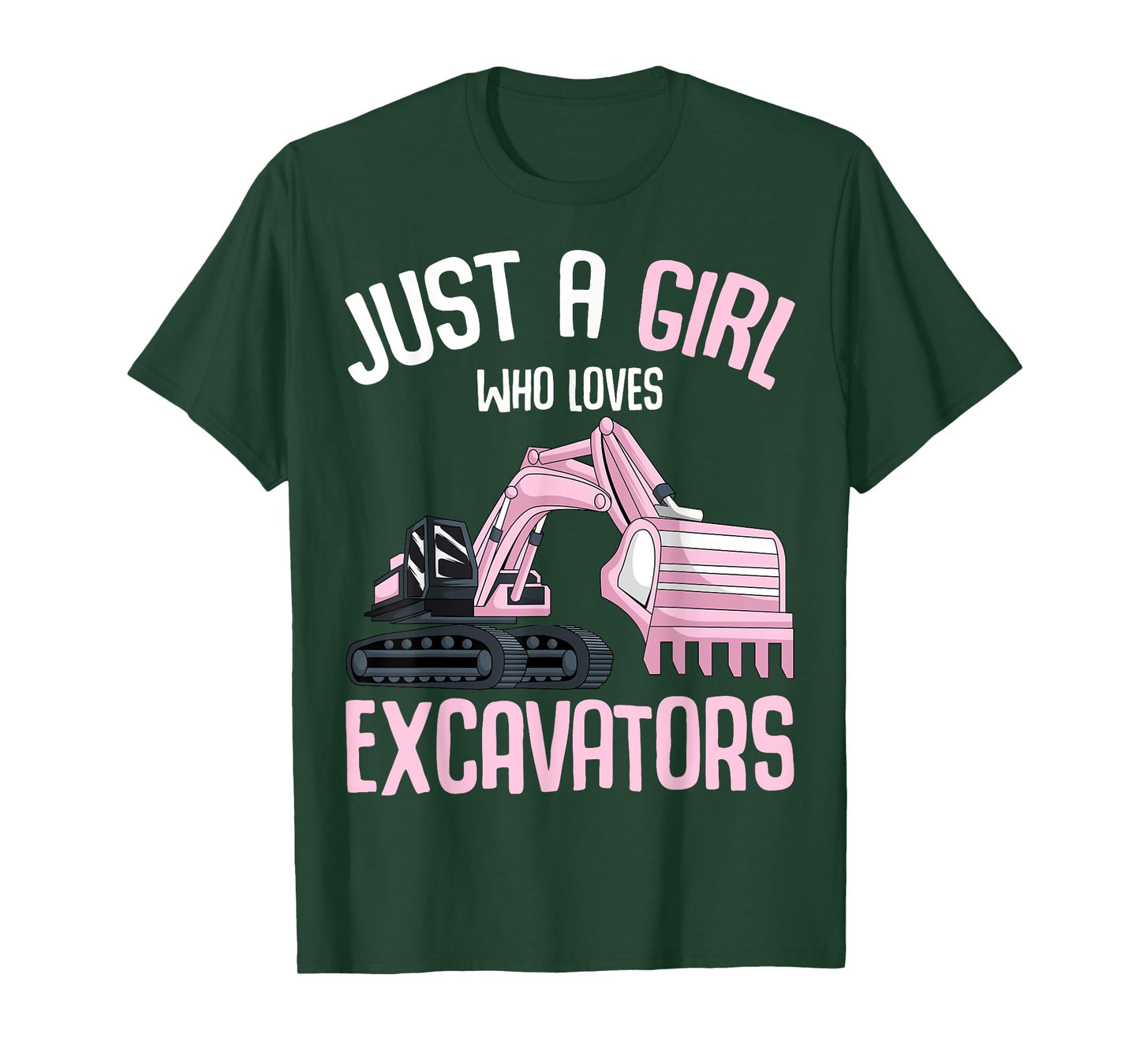 Just A Girl Who Loves Excavators Girls Kids T-Shirt