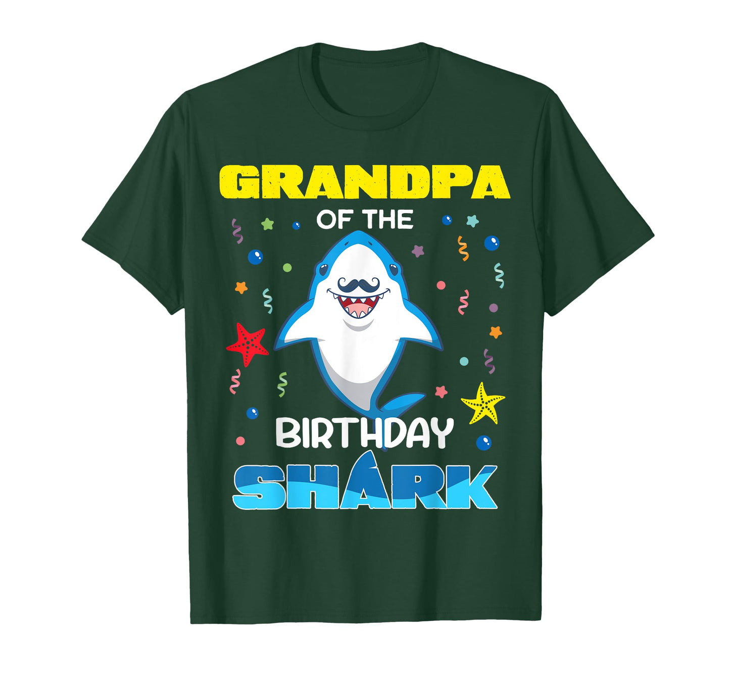 Grandpa Of The Birthday Shark Kids Party Family Matching T-Shirt