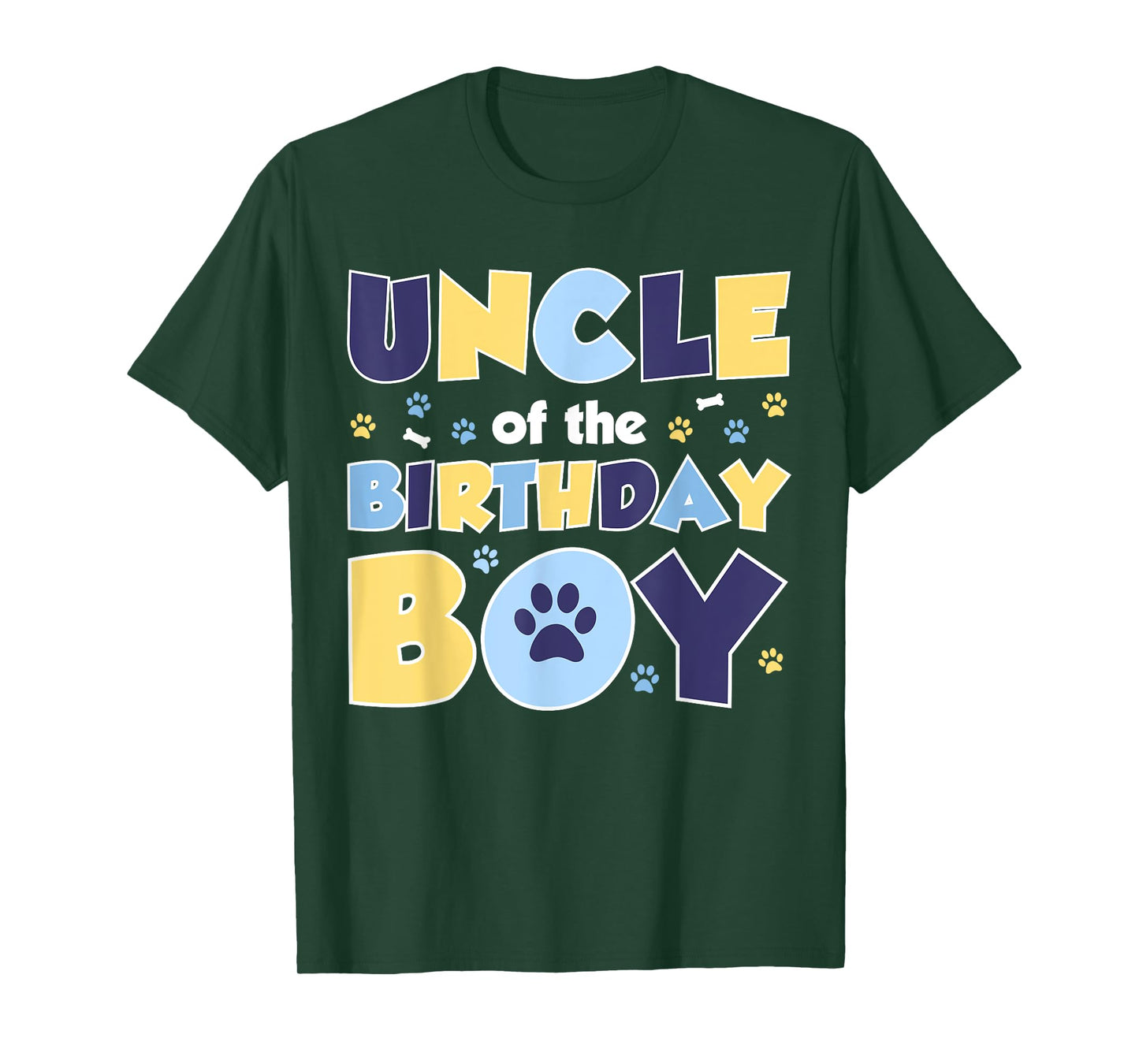 Uncle Of The Birthday Boy Dog Lover Party Family Matching T-Shirt